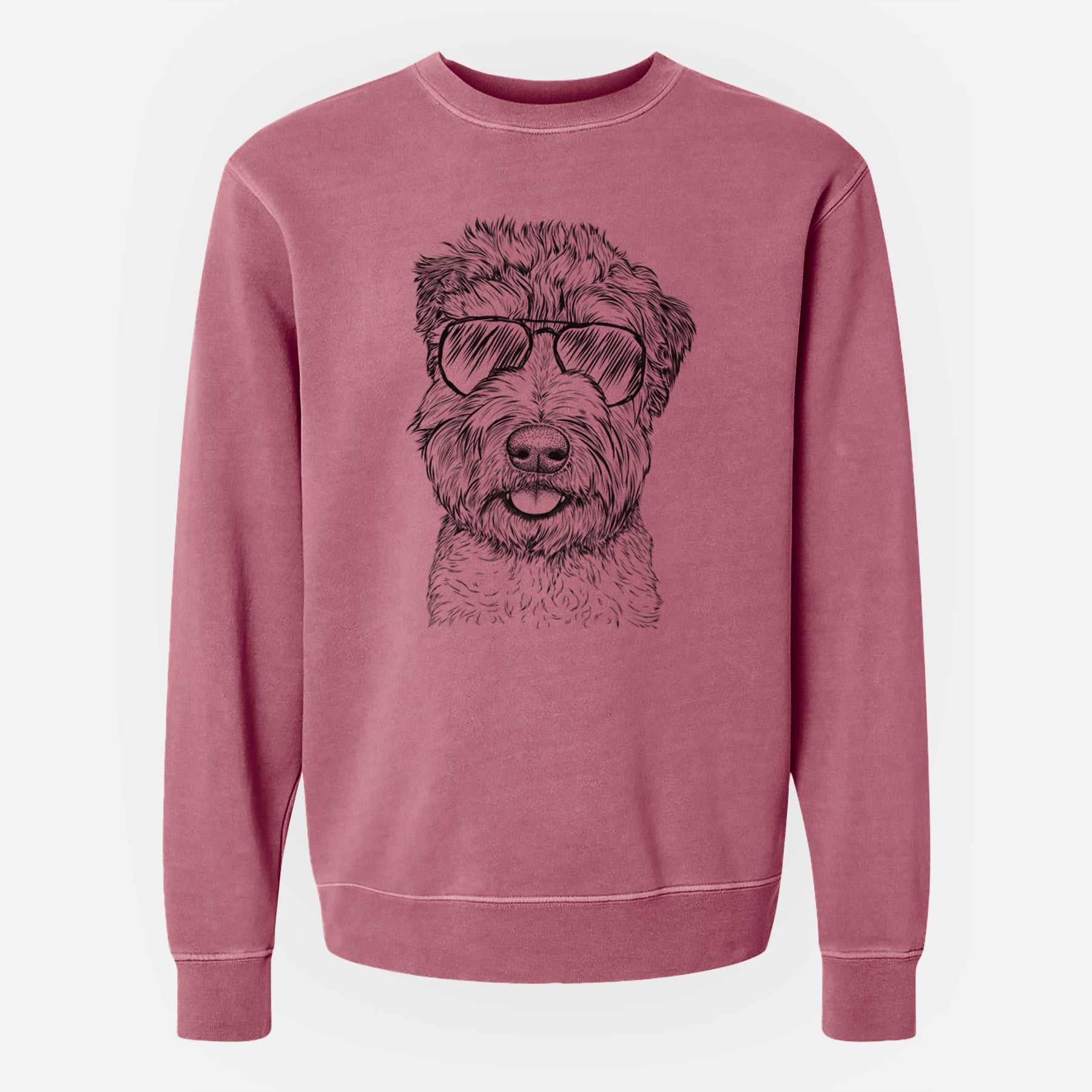 Aviator Milton the Soft Coated Wheaten Terrier - Unisex Pigment Dyed Crew Sweatshirt