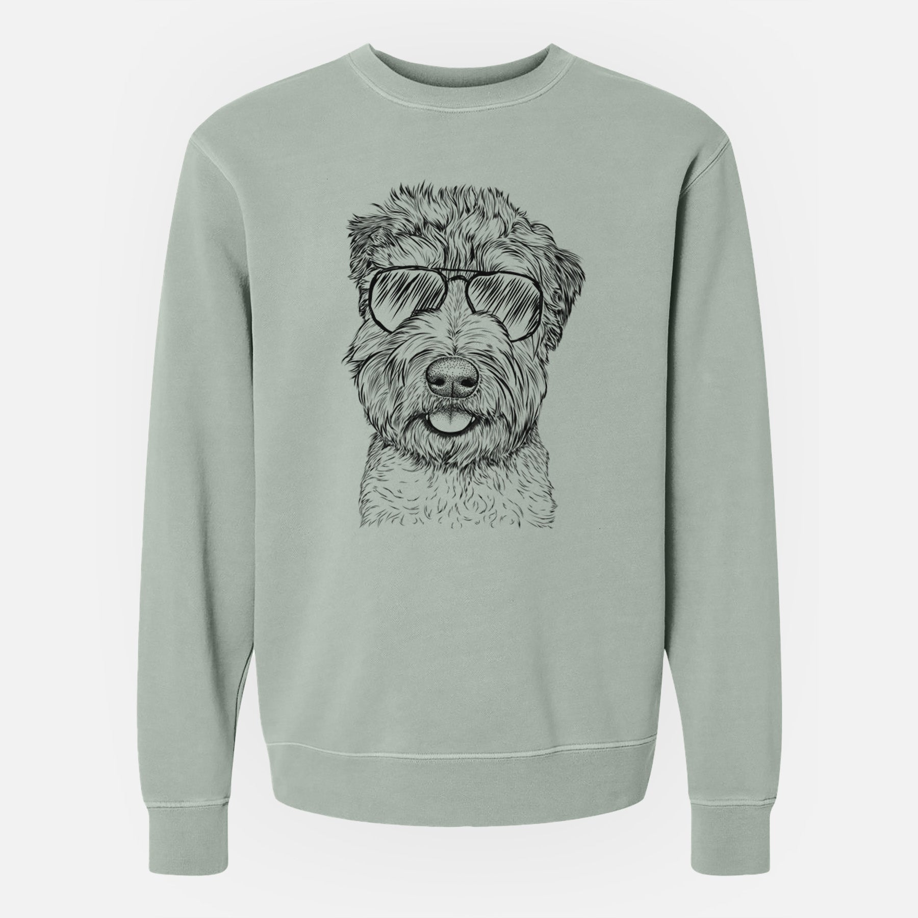 Aviator Milton the Soft Coated Wheaten Terrier - Unisex Pigment Dyed Crew Sweatshirt