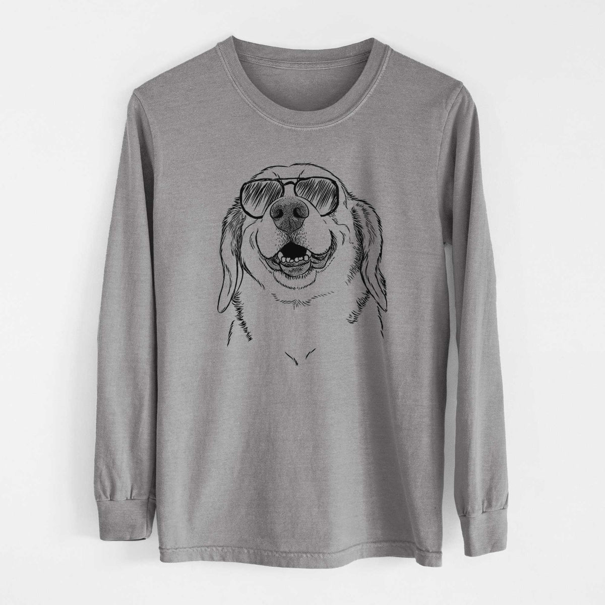 Aviator Minnie the Corgle - Men's Heavyweight 100% Cotton Long Sleeve