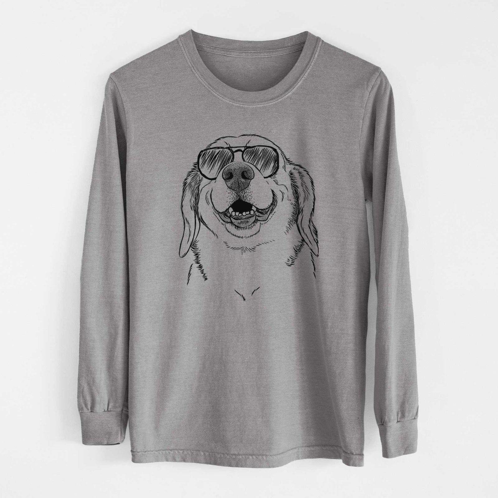Aviator Minnie the Corgle - Men's Heavyweight 100% Cotton Long Sleeve