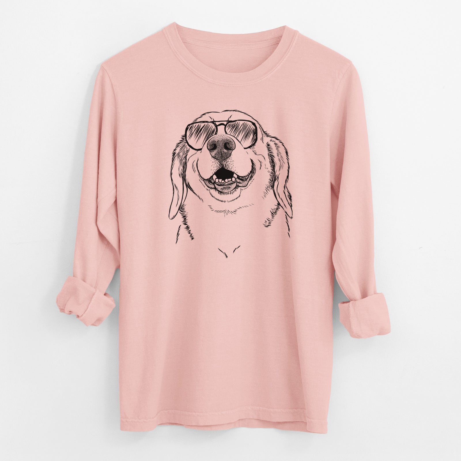 Aviator Minnie the Corgle - Men's Heavyweight 100% Cotton Long Sleeve