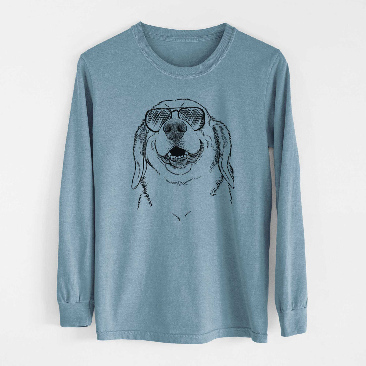 Aviator Minnie the Corgle - Men's Heavyweight 100% Cotton Long Sleeve