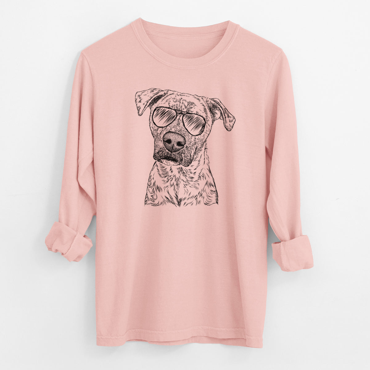Aviator Monster Baby the Pitbull Mix - Men's Heavyweight 100% Cotton Long Sleeve