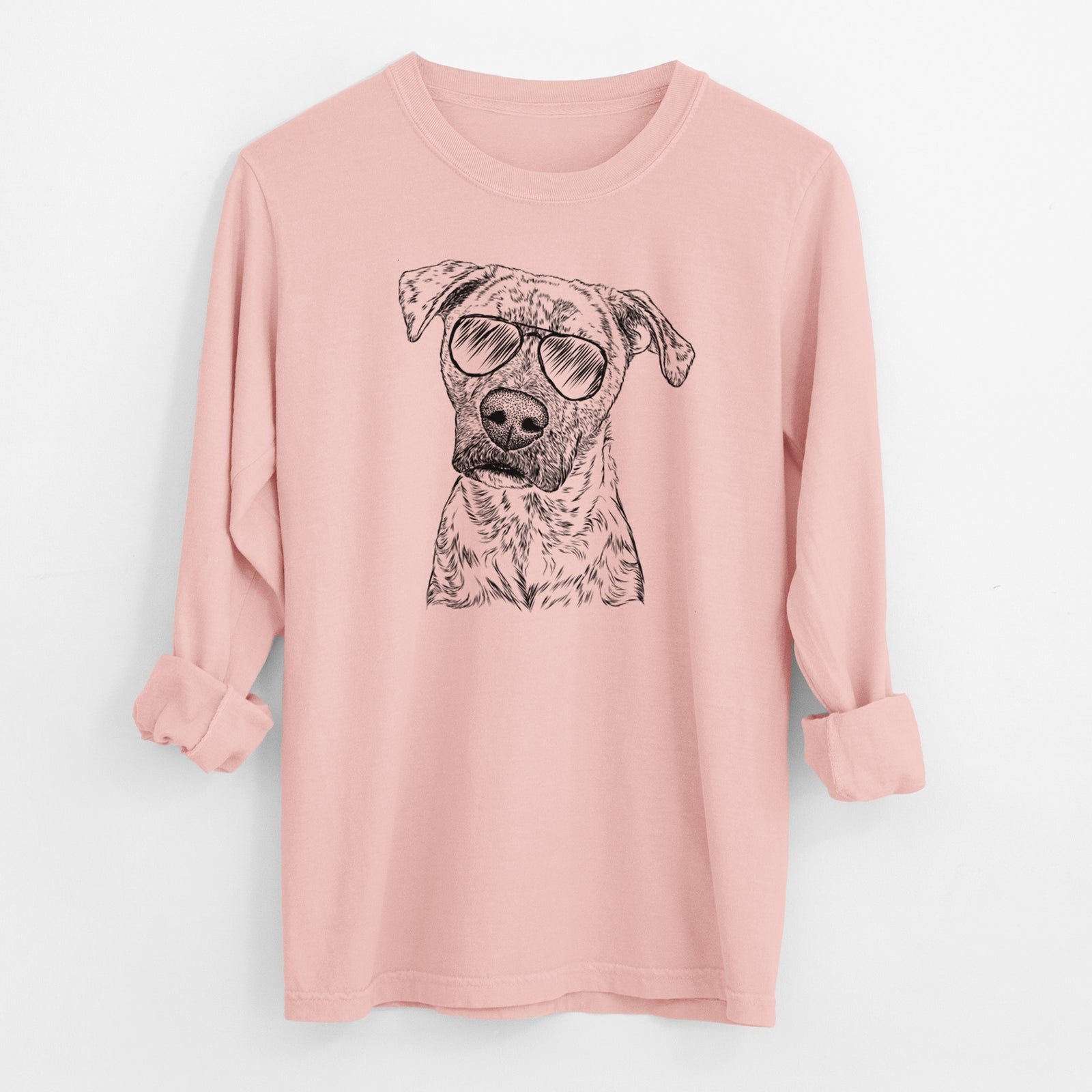 Aviator Monster Baby the Pitbull Mix - Men's Heavyweight 100% Cotton Long Sleeve
