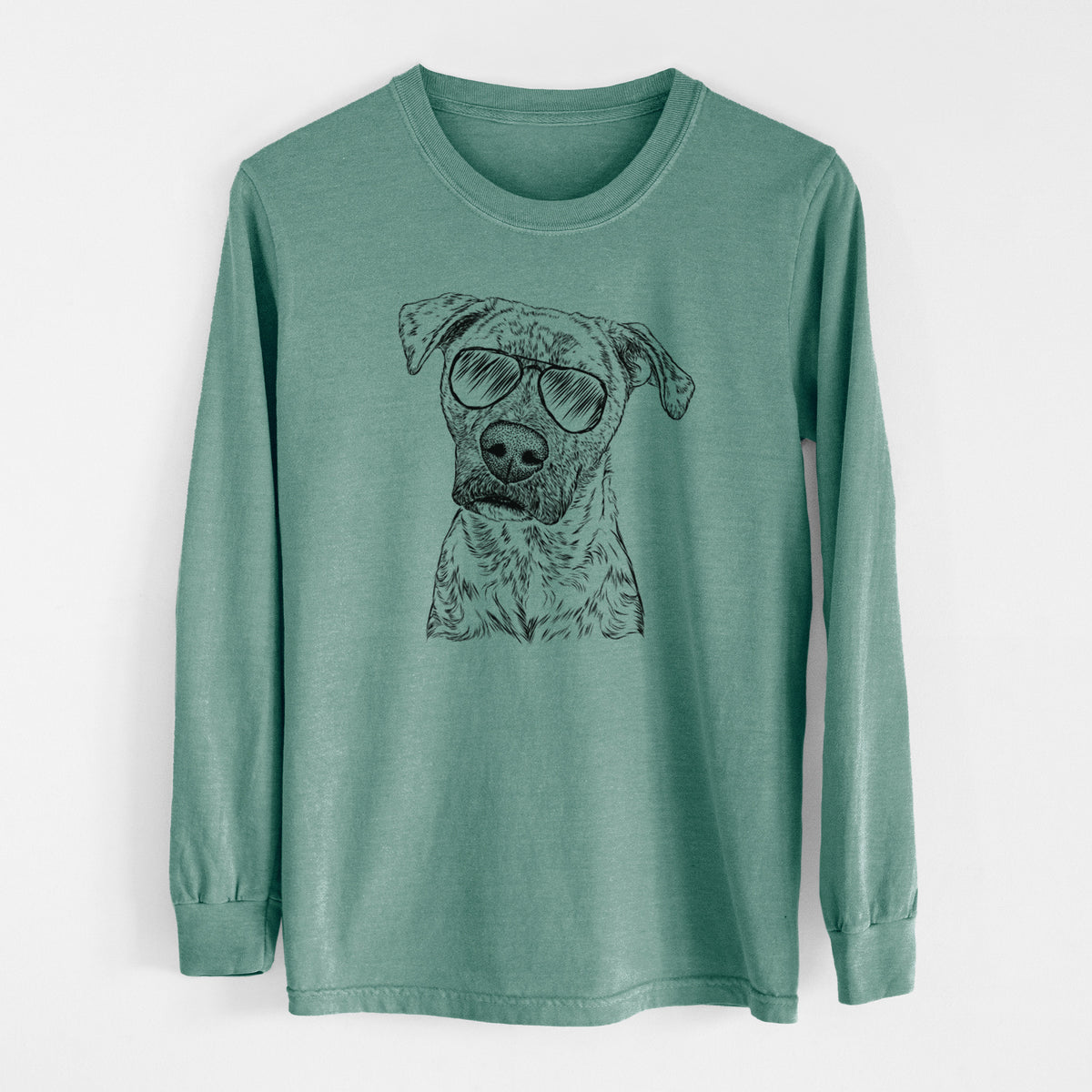 Aviator Monster Baby the Pitbull Mix - Men's Heavyweight 100% Cotton Long Sleeve
