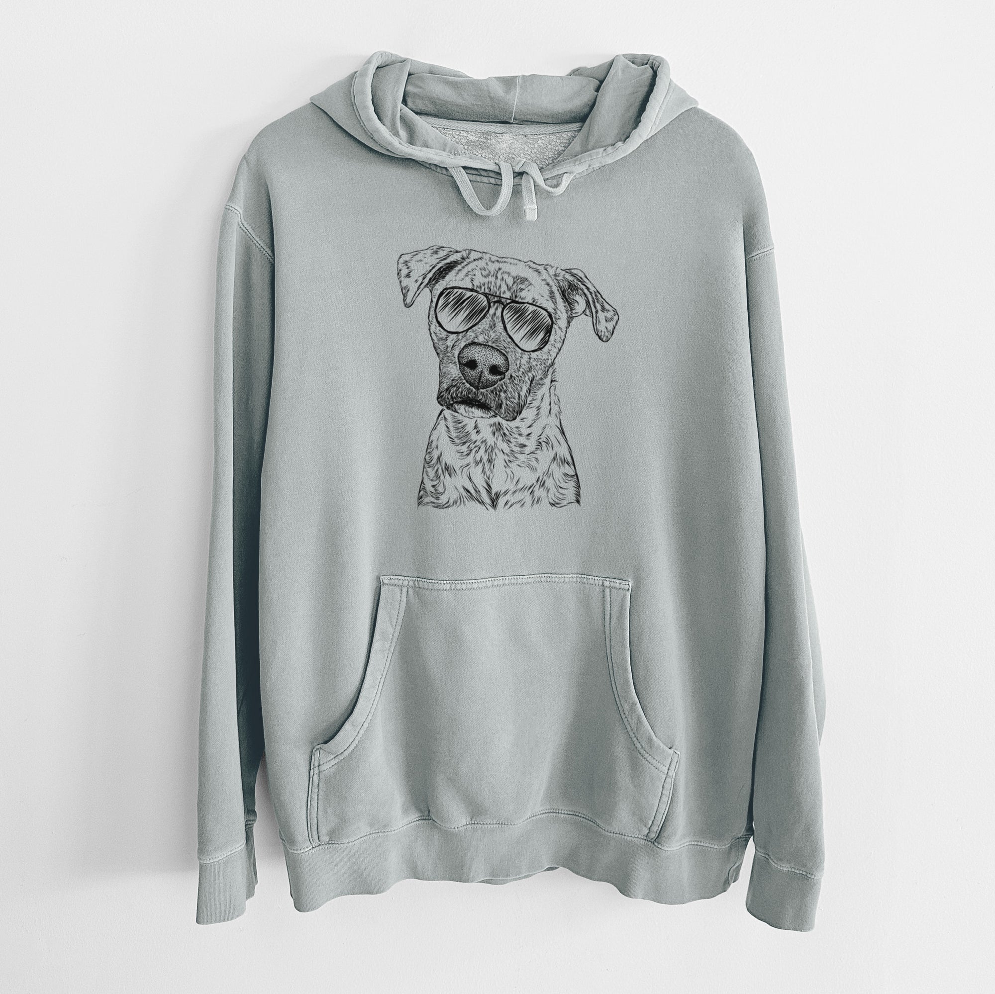 Aviator Monster Baby the Pitbull Mix - Unisex Pigment Dyed Hoodie