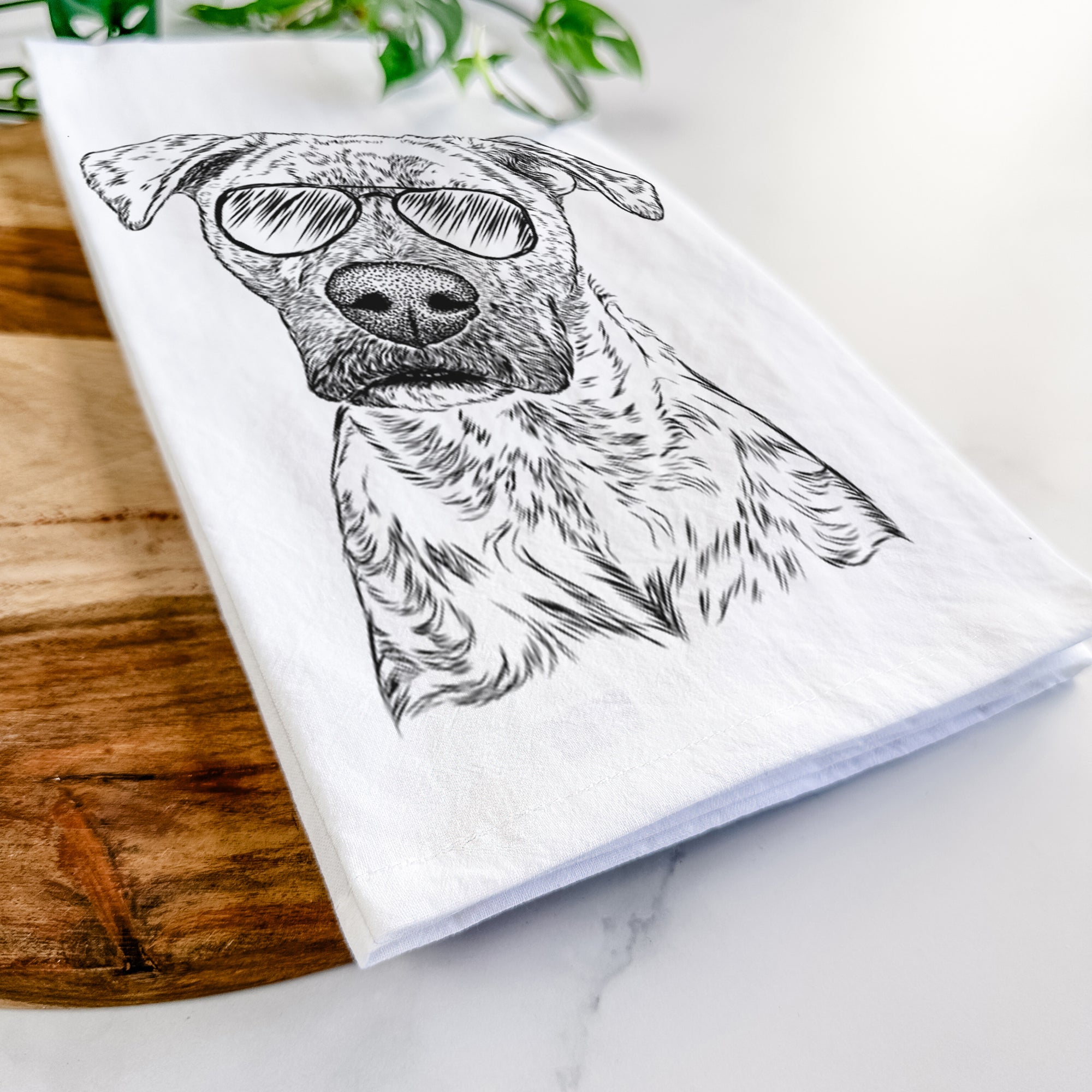 Monster Baby the Pitbull Mix Tea Towel