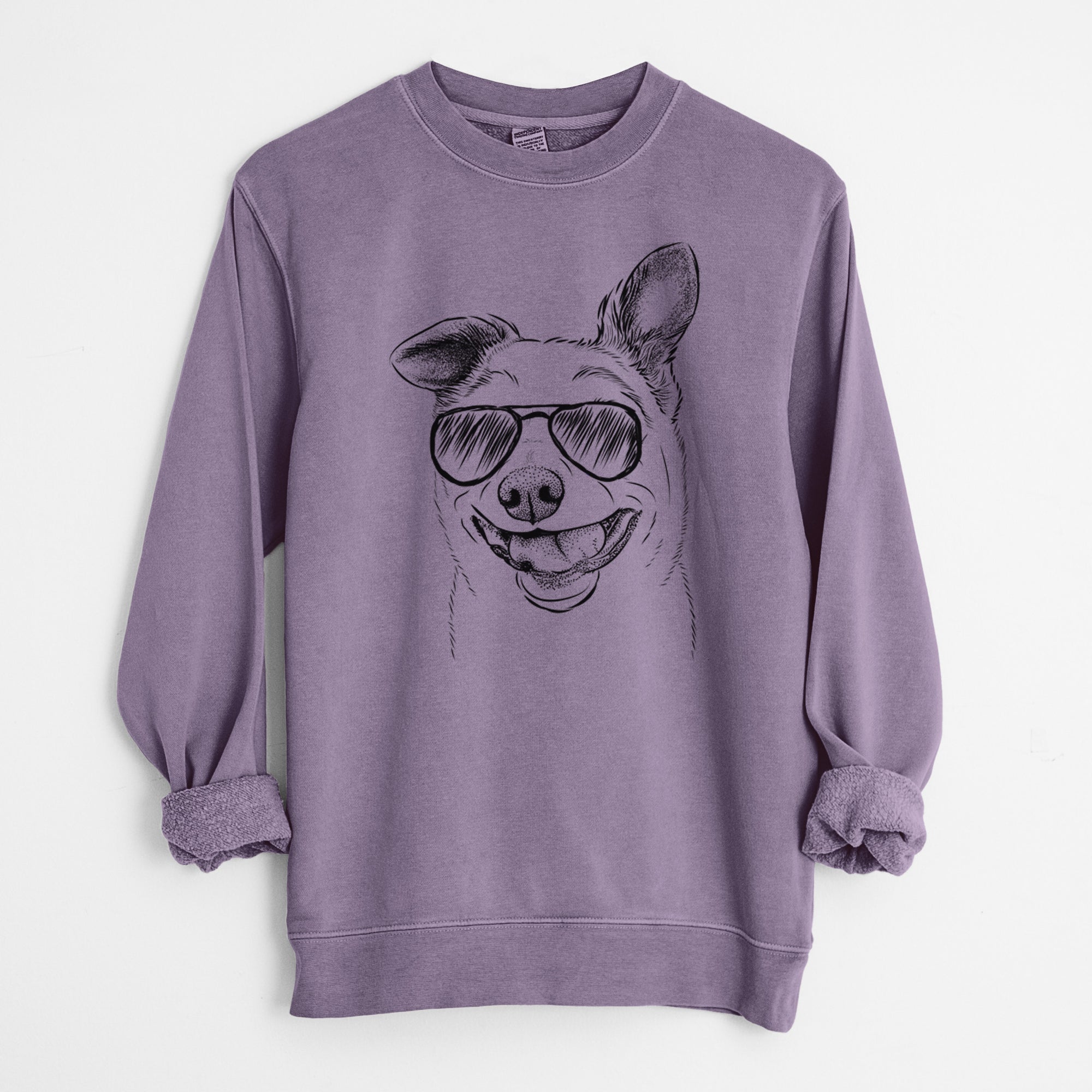 Aviator Mortimer the Mixed Breed - Unisex Pigment Dyed Crew Sweatshirt