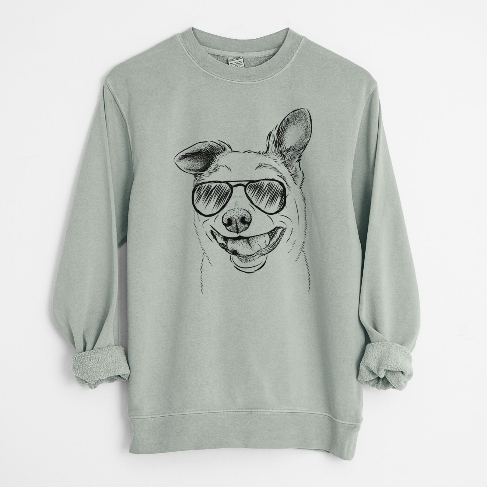 Aviator Mortimer the Mixed Breed - Unisex Pigment Dyed Crew Sweatshirt