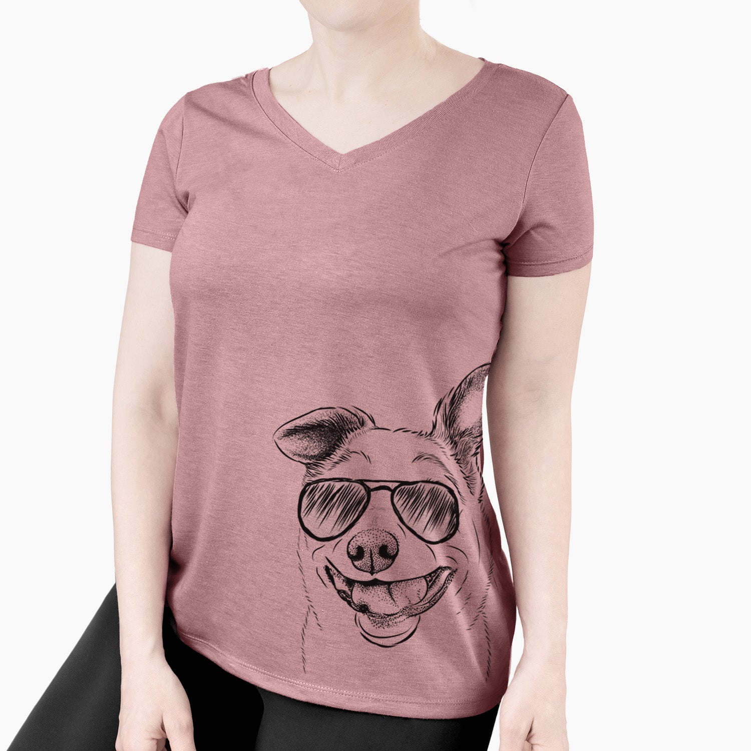 Aviator Mortimer the Mixed Breed - Women's V-neck Shirt