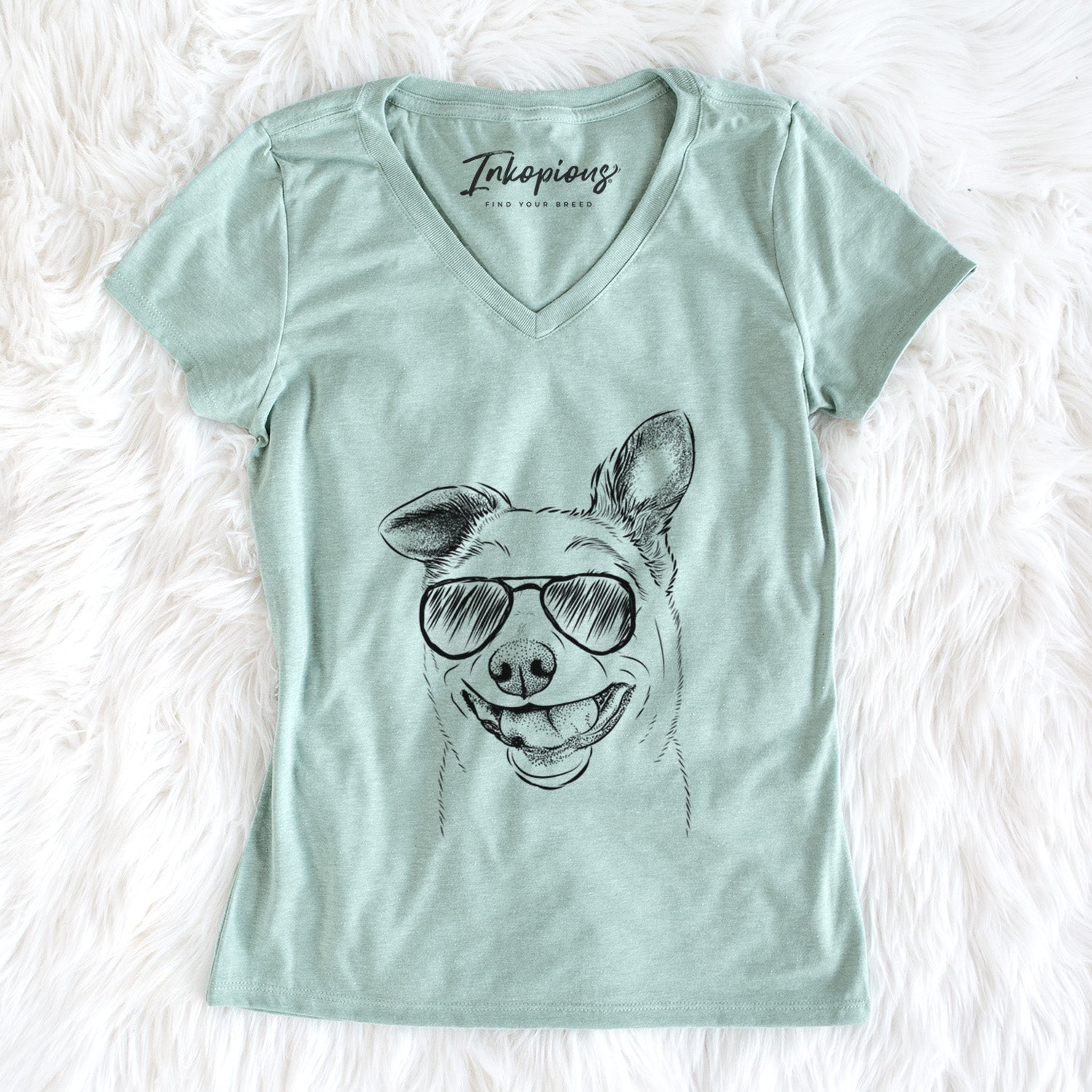 Aviator Mortimer the Mixed Breed - Women's V-neck Shirt