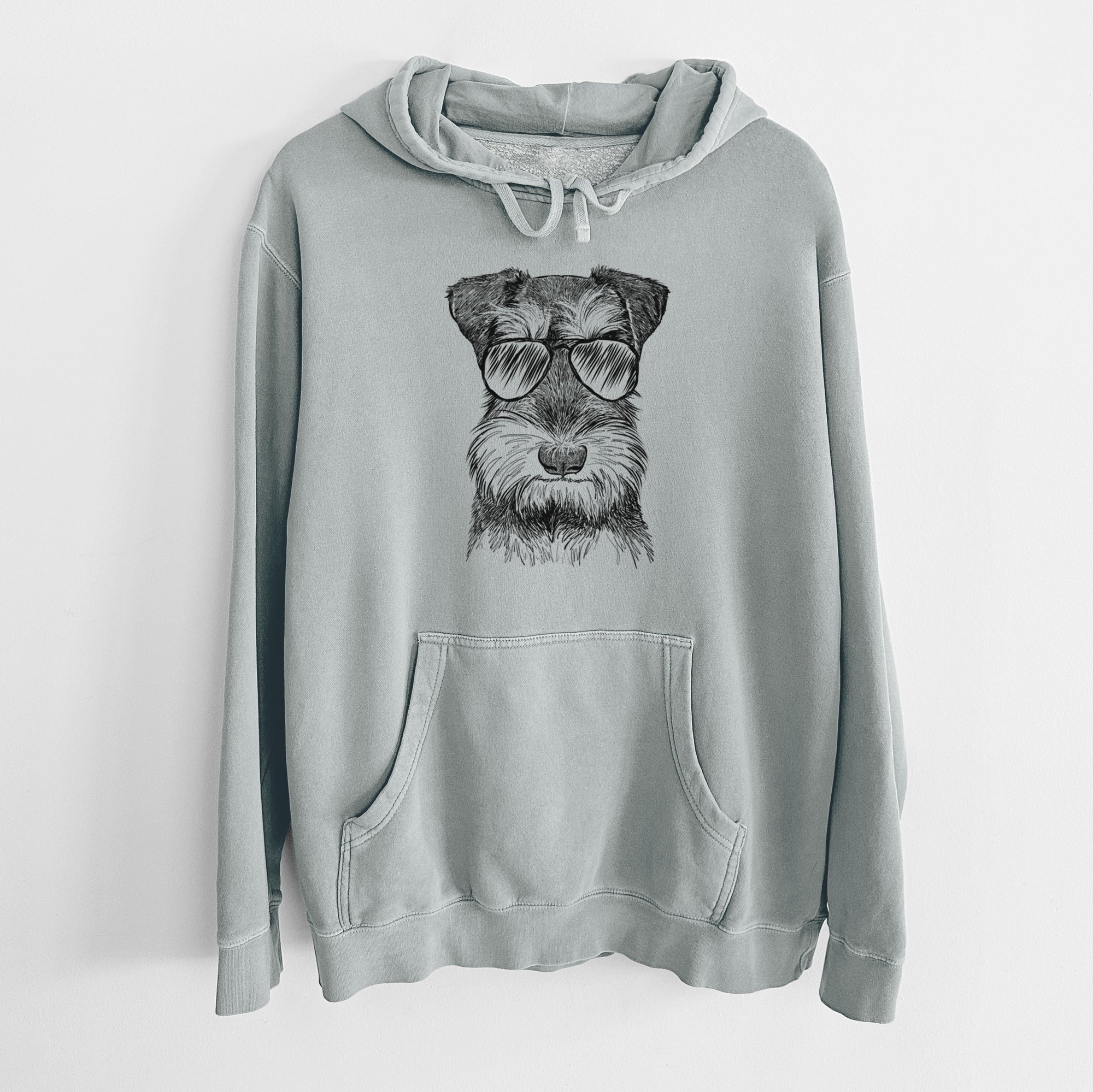 Aviator Murphy the Mini Schnauzer - Unisex Pigment Dyed Hoodie