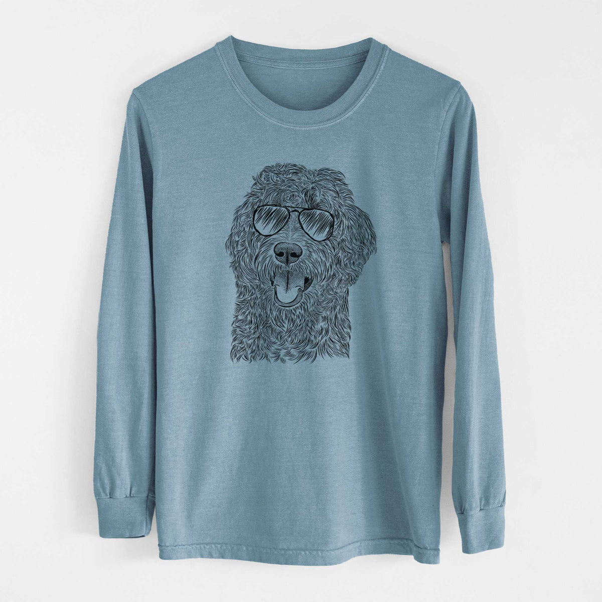 Aviator Murr Dog the Labradoodle - Men's Heavyweight 100% Cotton Long Sleeve