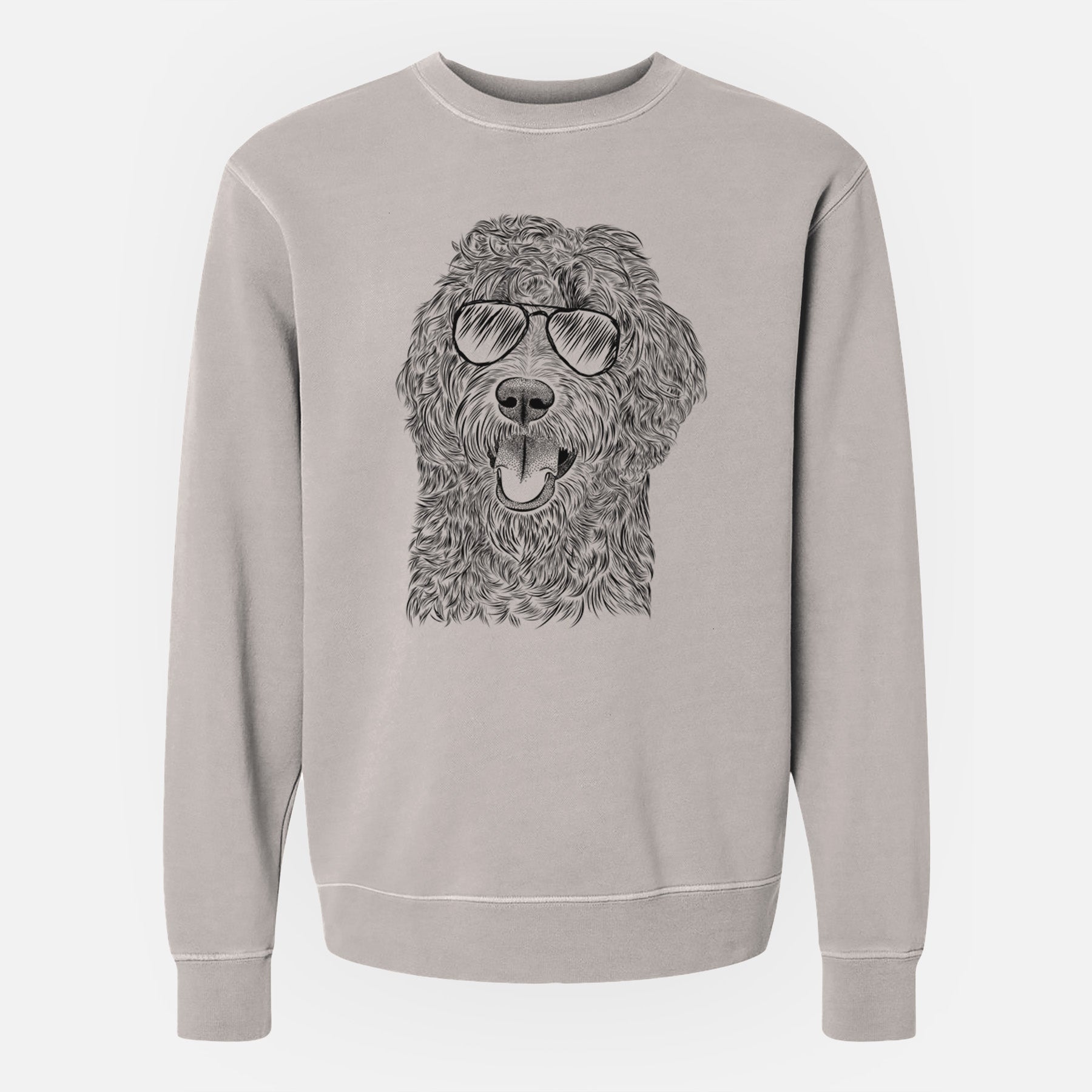 Aviator Murr Dog the Labradoodle - Unisex Pigment Dyed Crew Sweatshirt