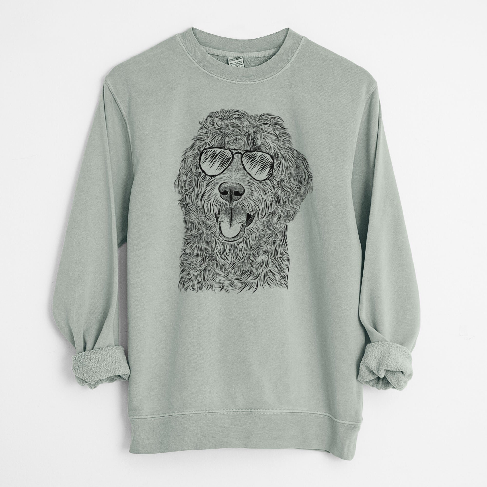 Aviator Murr Dog the Labradoodle - Unisex Pigment Dyed Crew Sweatshirt