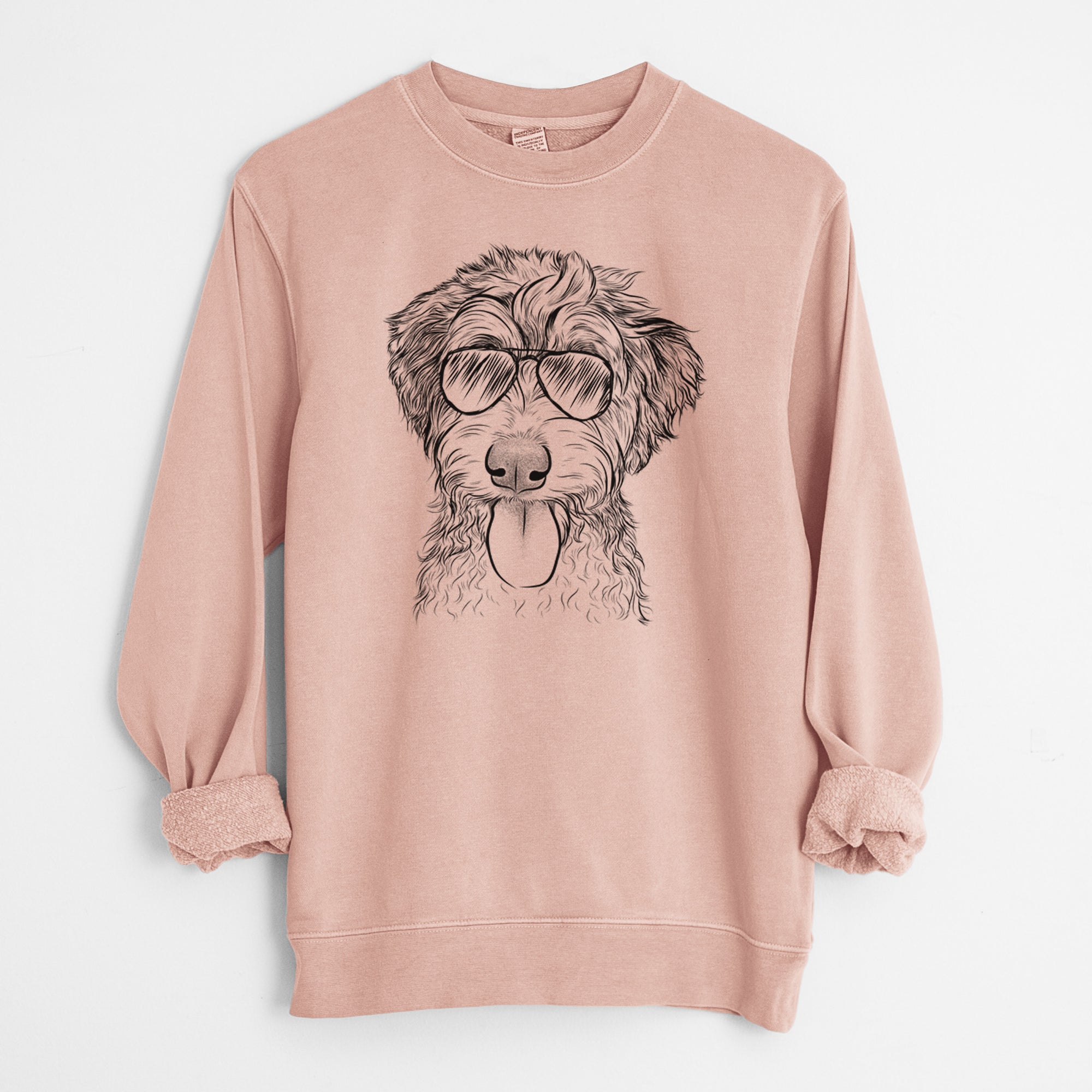 Aviator Myrtle Mae the Aussiedoodle - Unisex Pigment Dyed Crew Sweatshirt