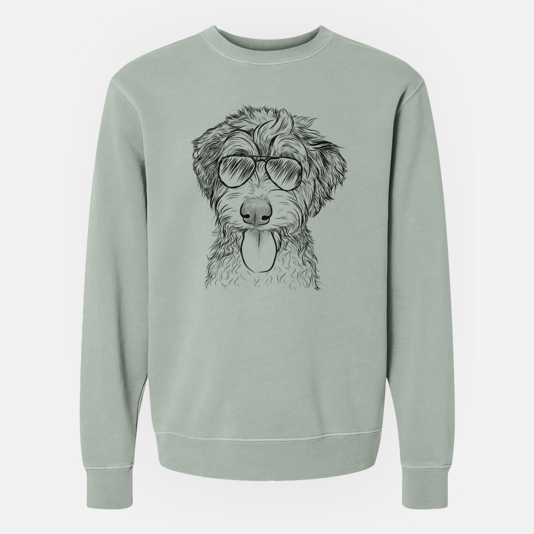 Aviator Myrtle Mae the Aussiedoodle - Unisex Pigment Dyed Crew Sweatshirt