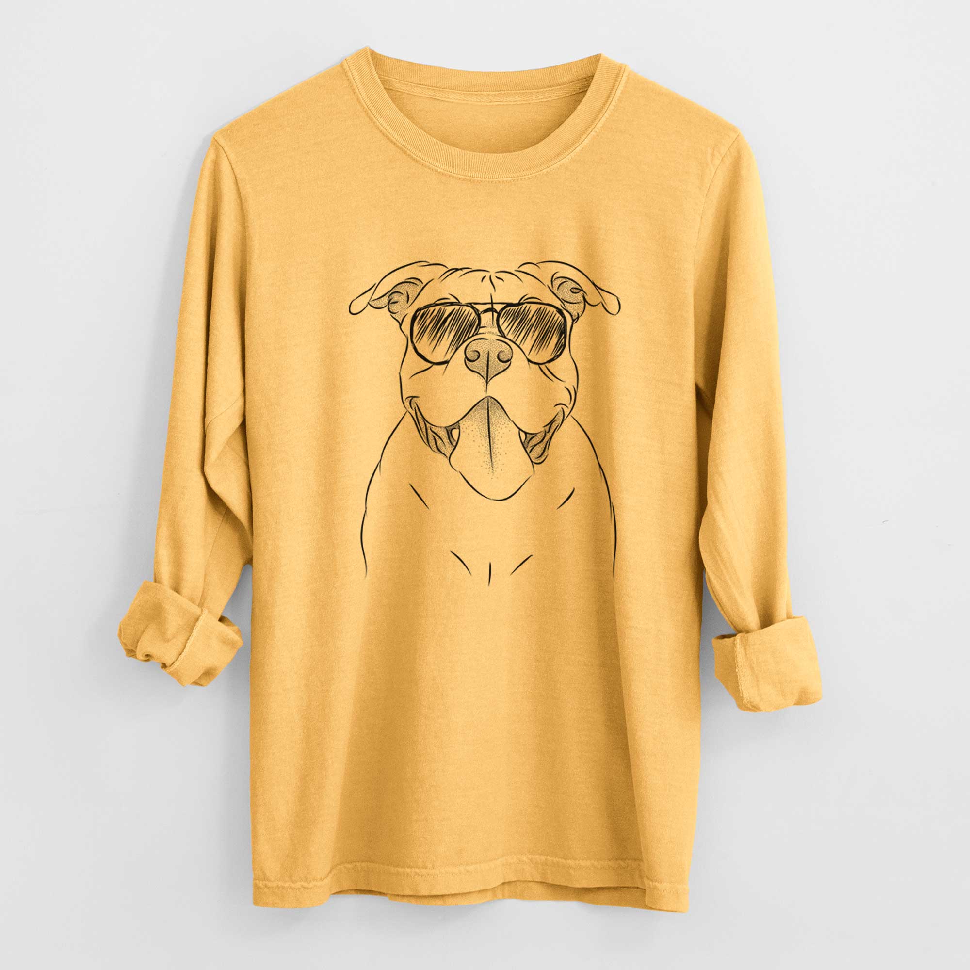 Aviator Nacho the American Bully - Men's Heavyweight 100% Cotton Long Sleeve