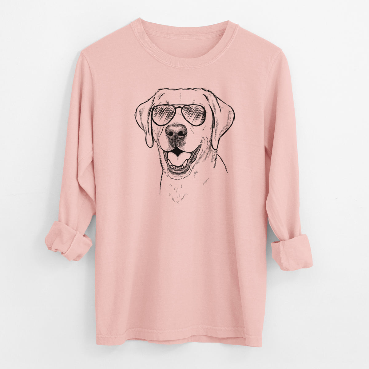 Aviator Nate the Labrador Retriever - Men's Heavyweight 100% Cotton Long Sleeve