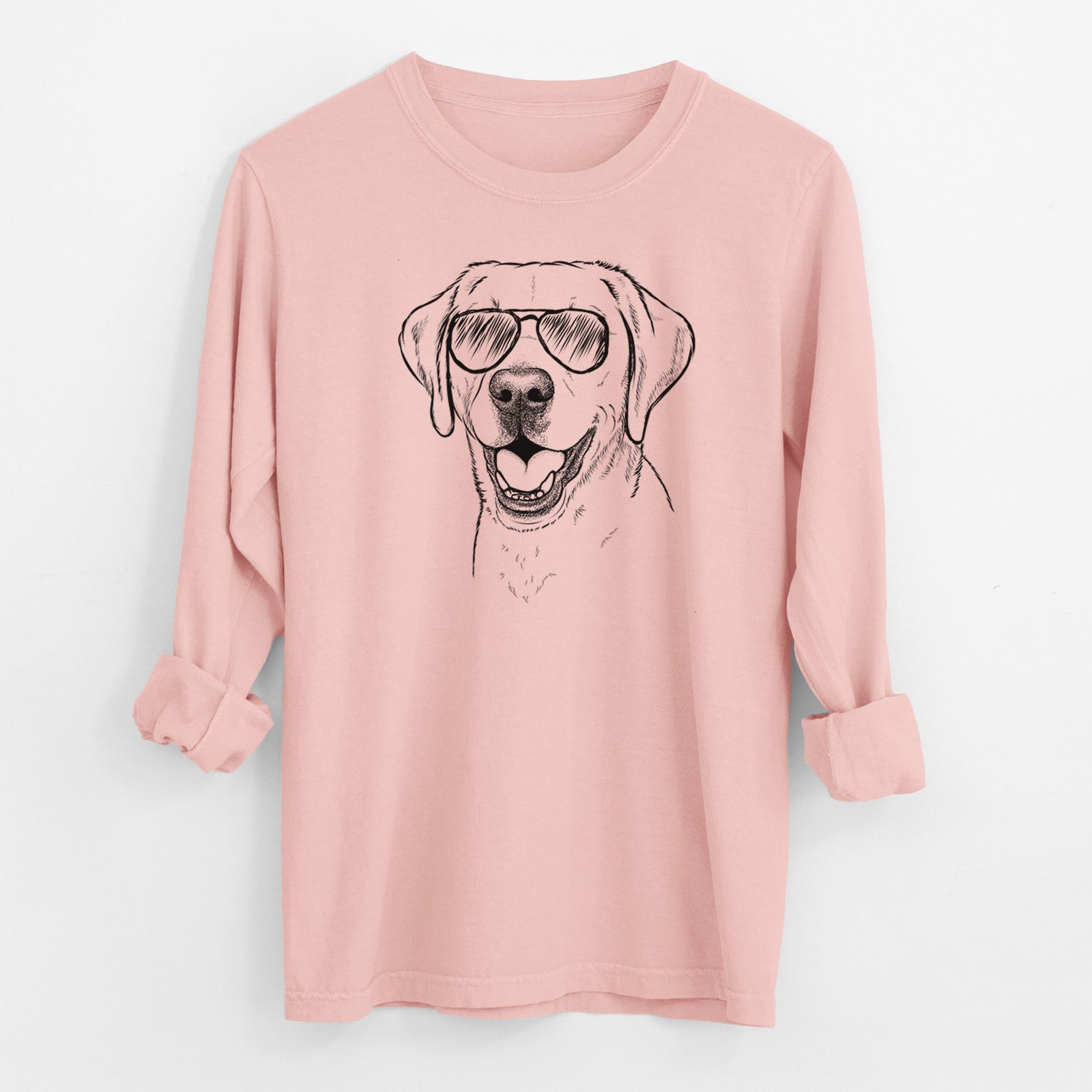 Aviator Nate the Labrador Retriever - Men's Heavyweight 100% Cotton Long Sleeve