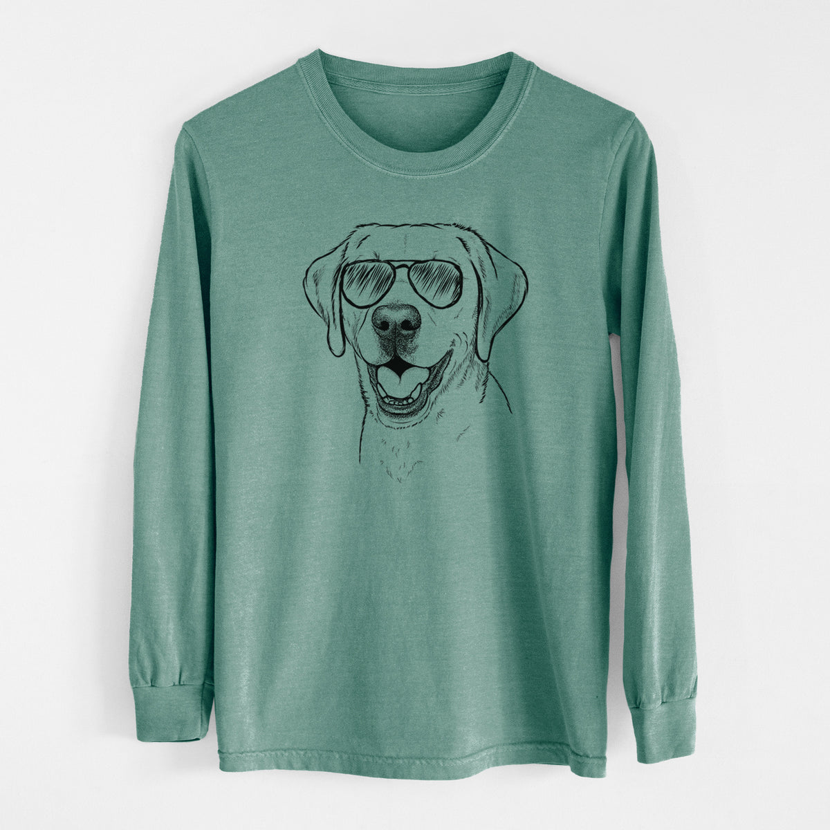 Aviator Nate the Labrador Retriever - Men's Heavyweight 100% Cotton Long Sleeve