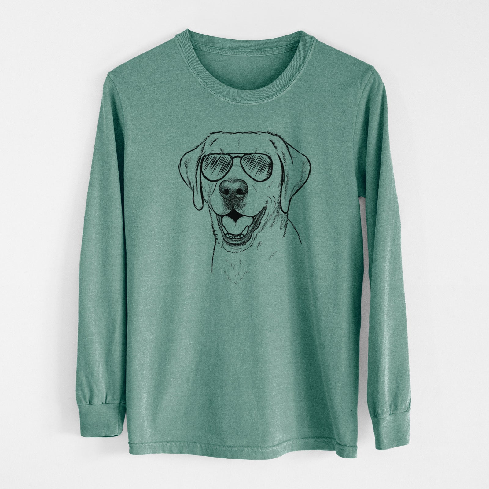 Aviator Nate the Labrador Retriever - Men's Heavyweight 100% Cotton Long Sleeve