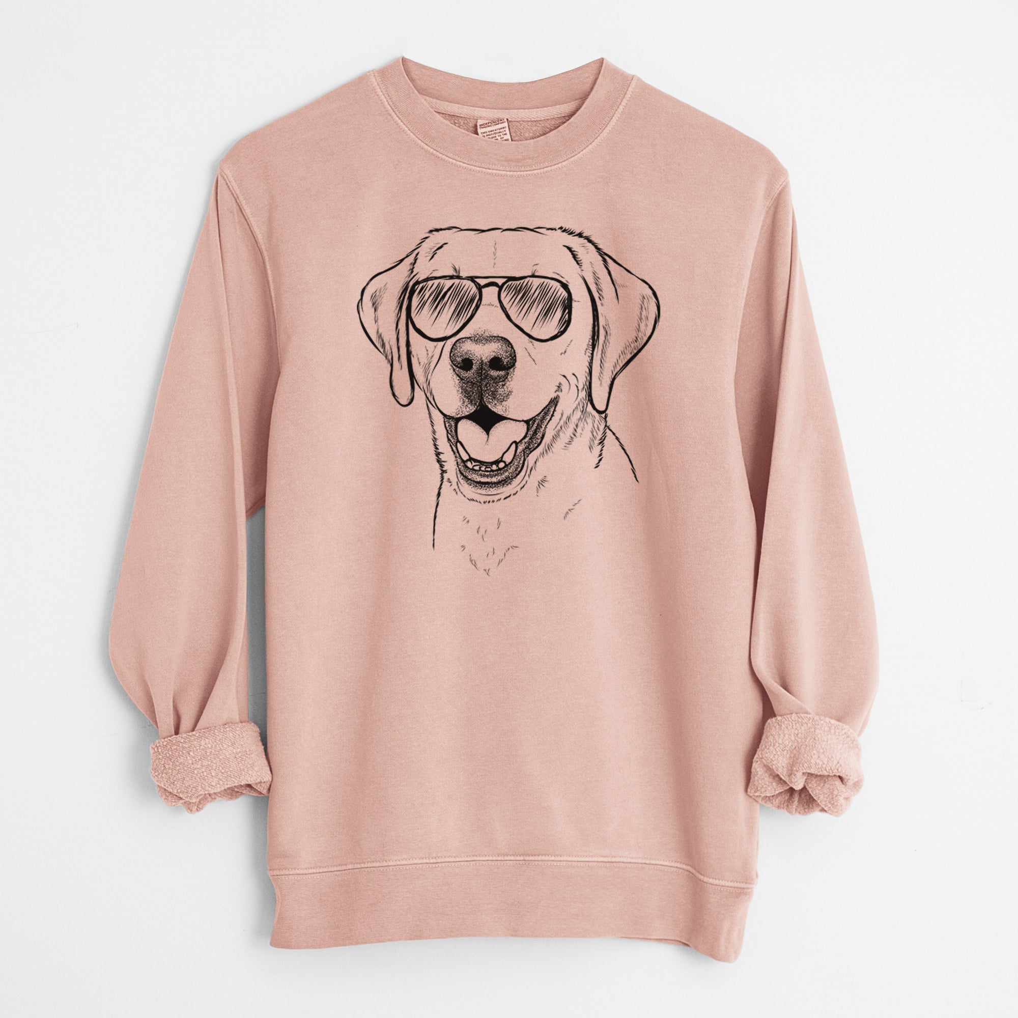 Aviator Nate the Labrador Retriever - Unisex Pigment Dyed Crew Sweatshirt