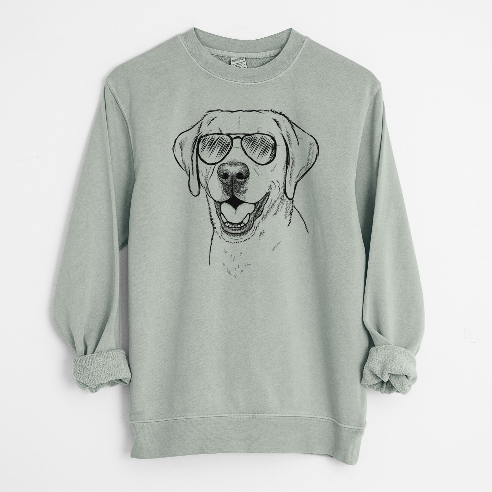 Aviator Nate the Labrador Retriever - Unisex Pigment Dyed Crew Sweatshirt