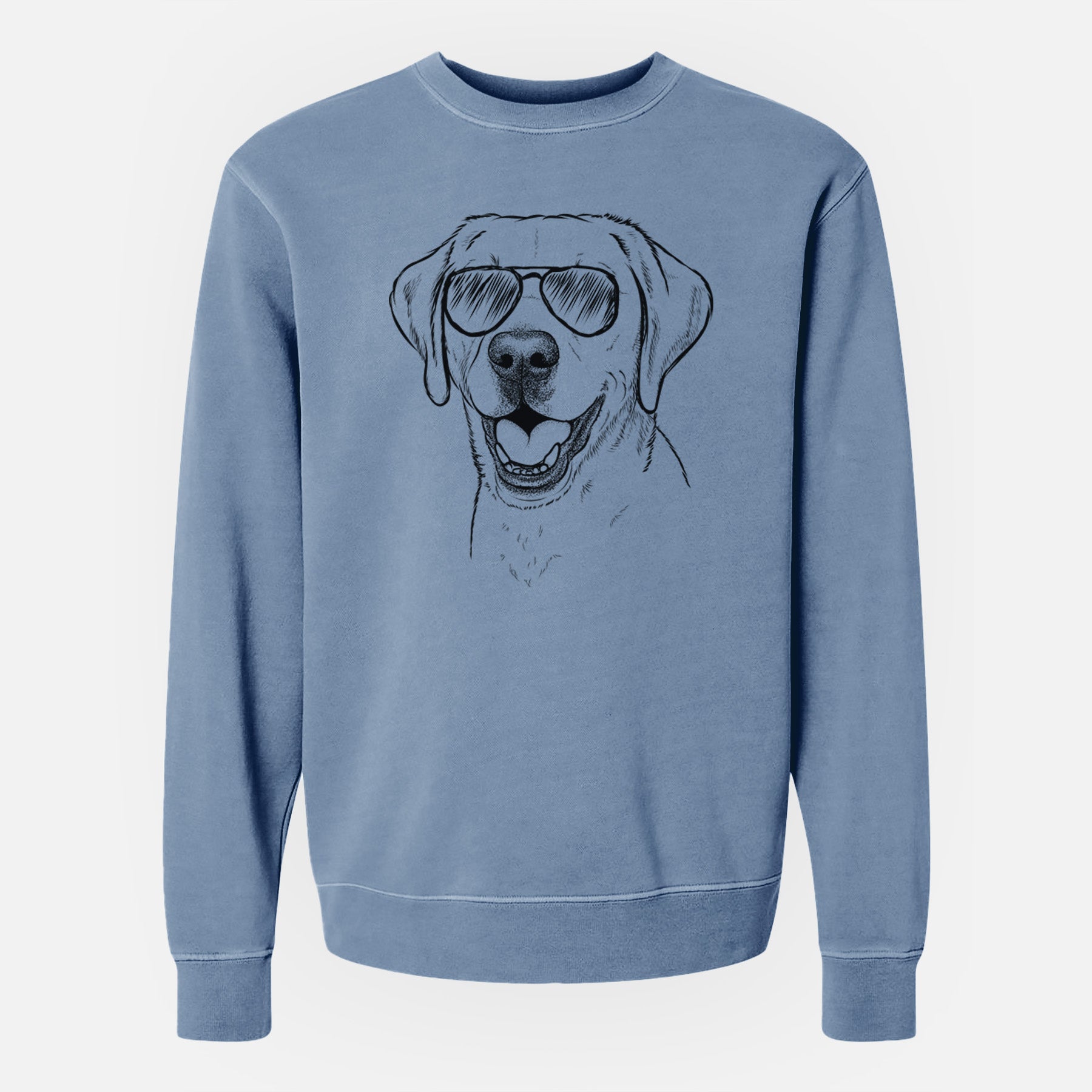 Aviator Nate the Labrador Retriever - Unisex Pigment Dyed Crew Sweatshirt