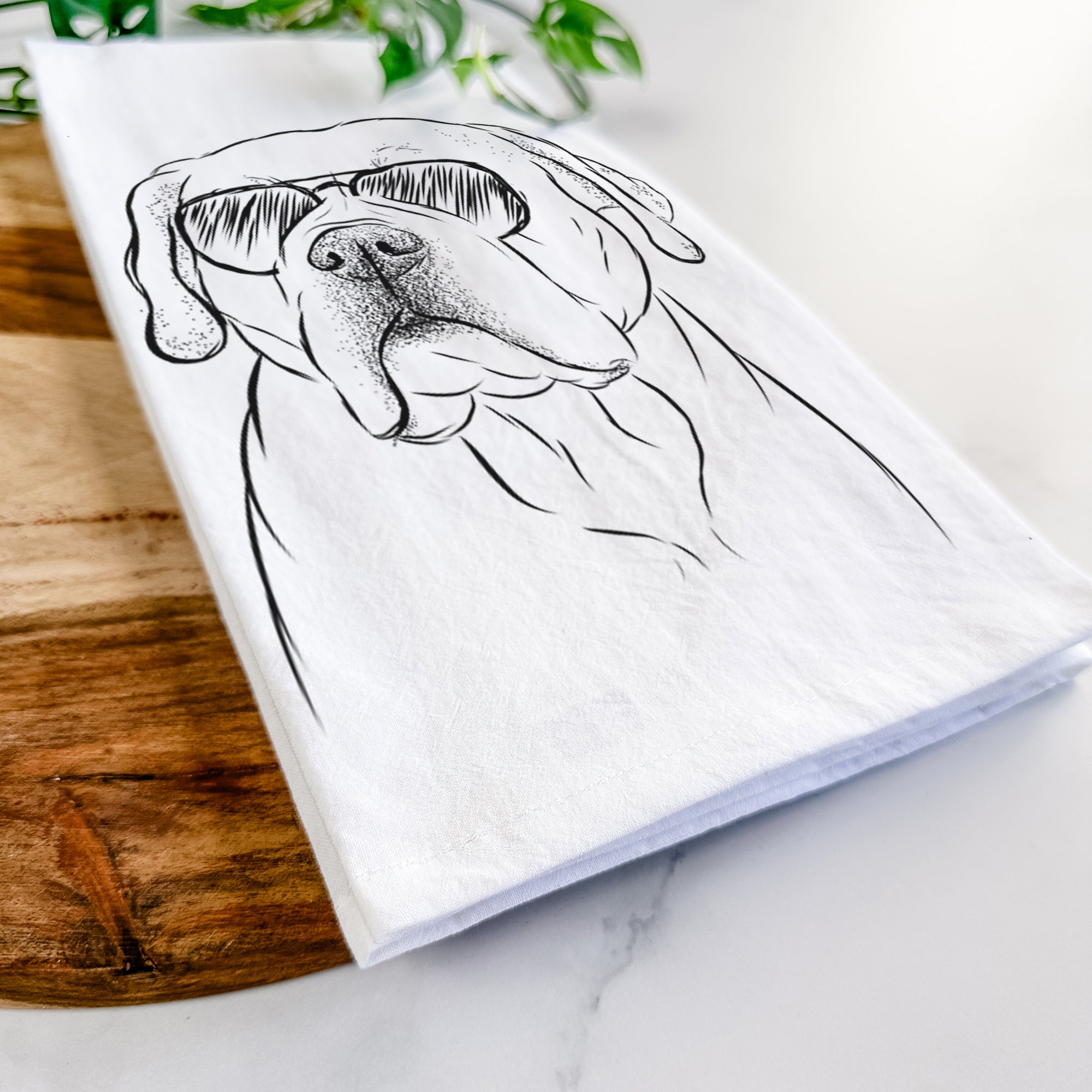 Nora the American Bulldog Mix Tea Towel