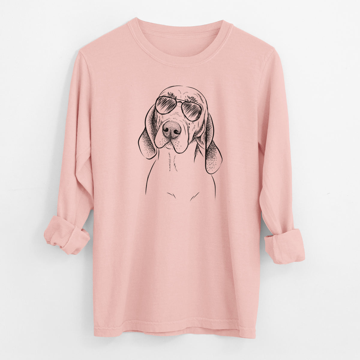 Aviator Norman the Plott Hound - Men's Heavyweight 100% Cotton Long Sleeve