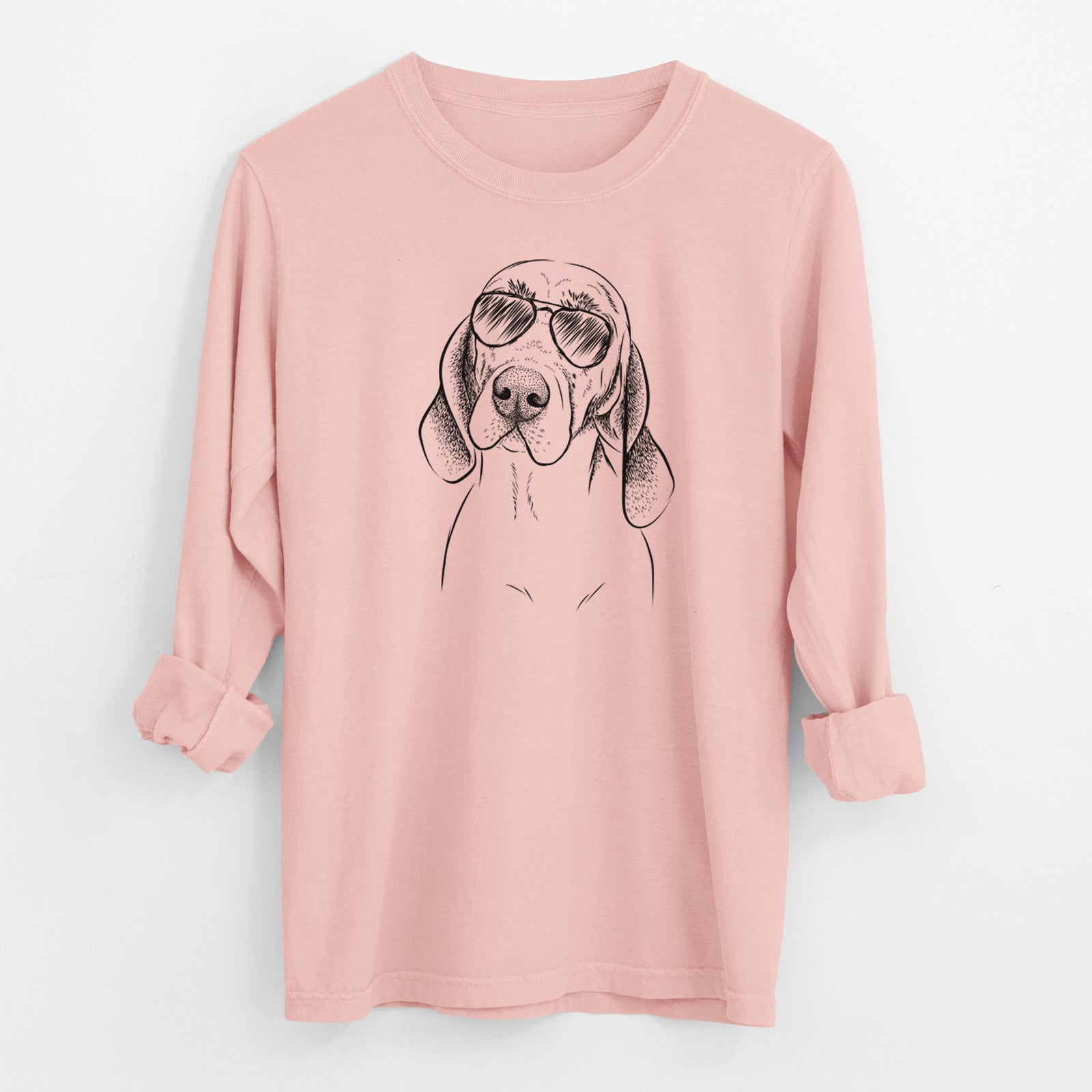 Aviator Norman the Plott Hound - Men's Heavyweight 100% Cotton Long Sleeve