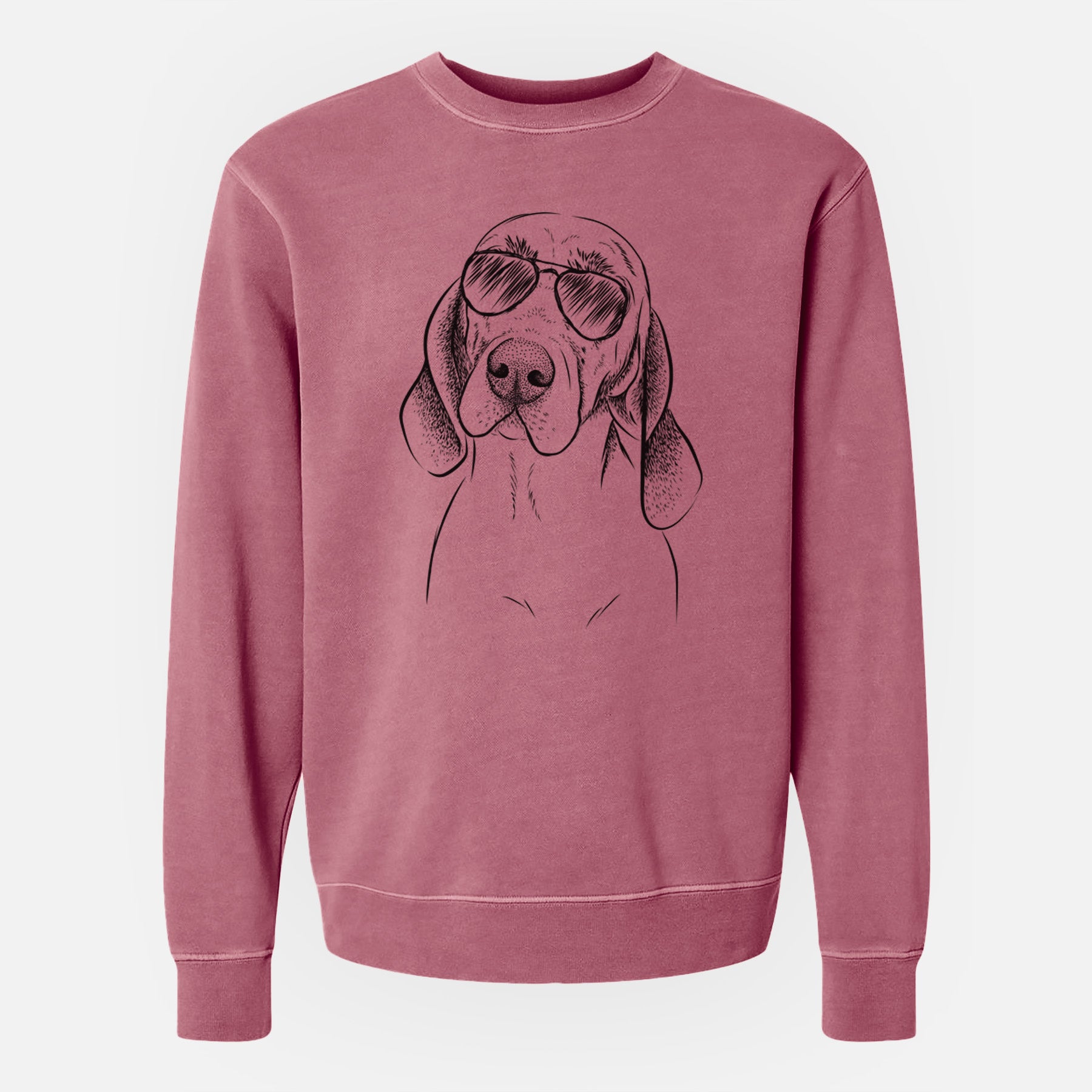 Aviator Norman the Plott Hound - Unisex Pigment Dyed Crew Sweatshirt