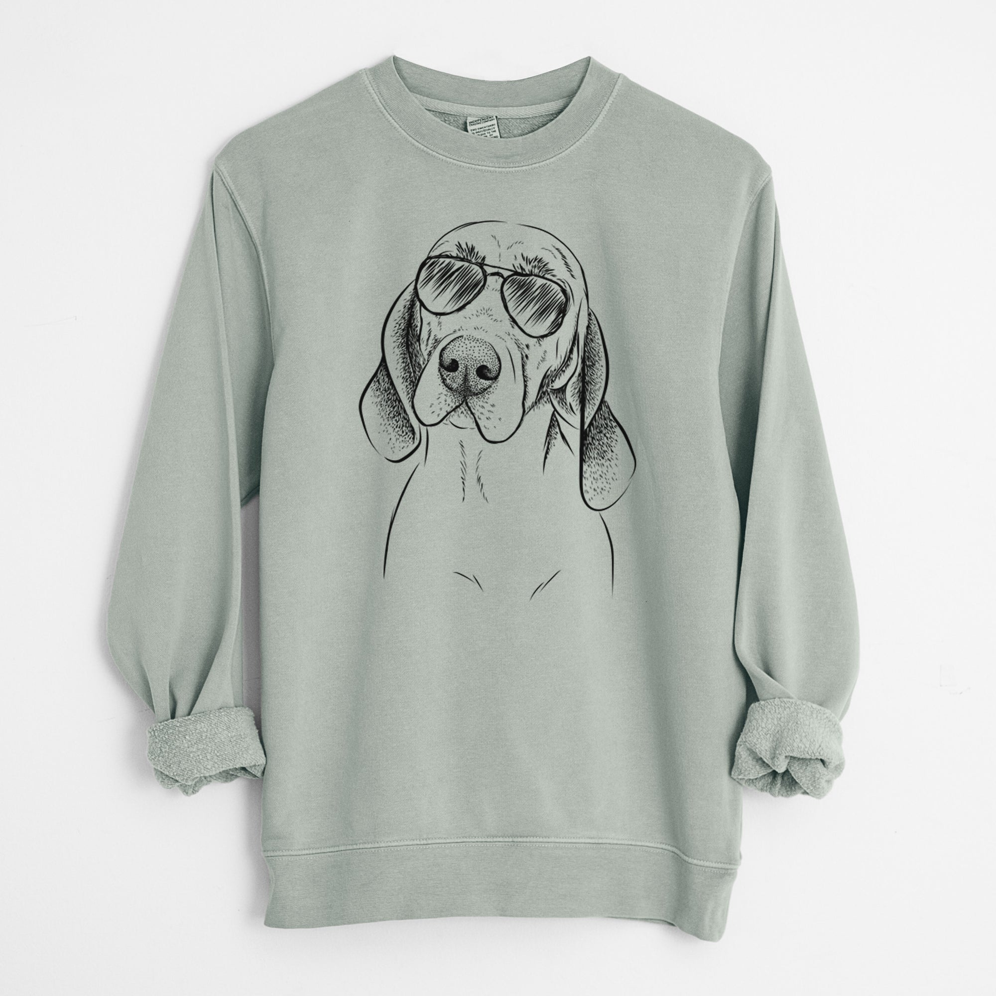 Aviator Norman the Plott Hound - Unisex Pigment Dyed Crew Sweatshirt