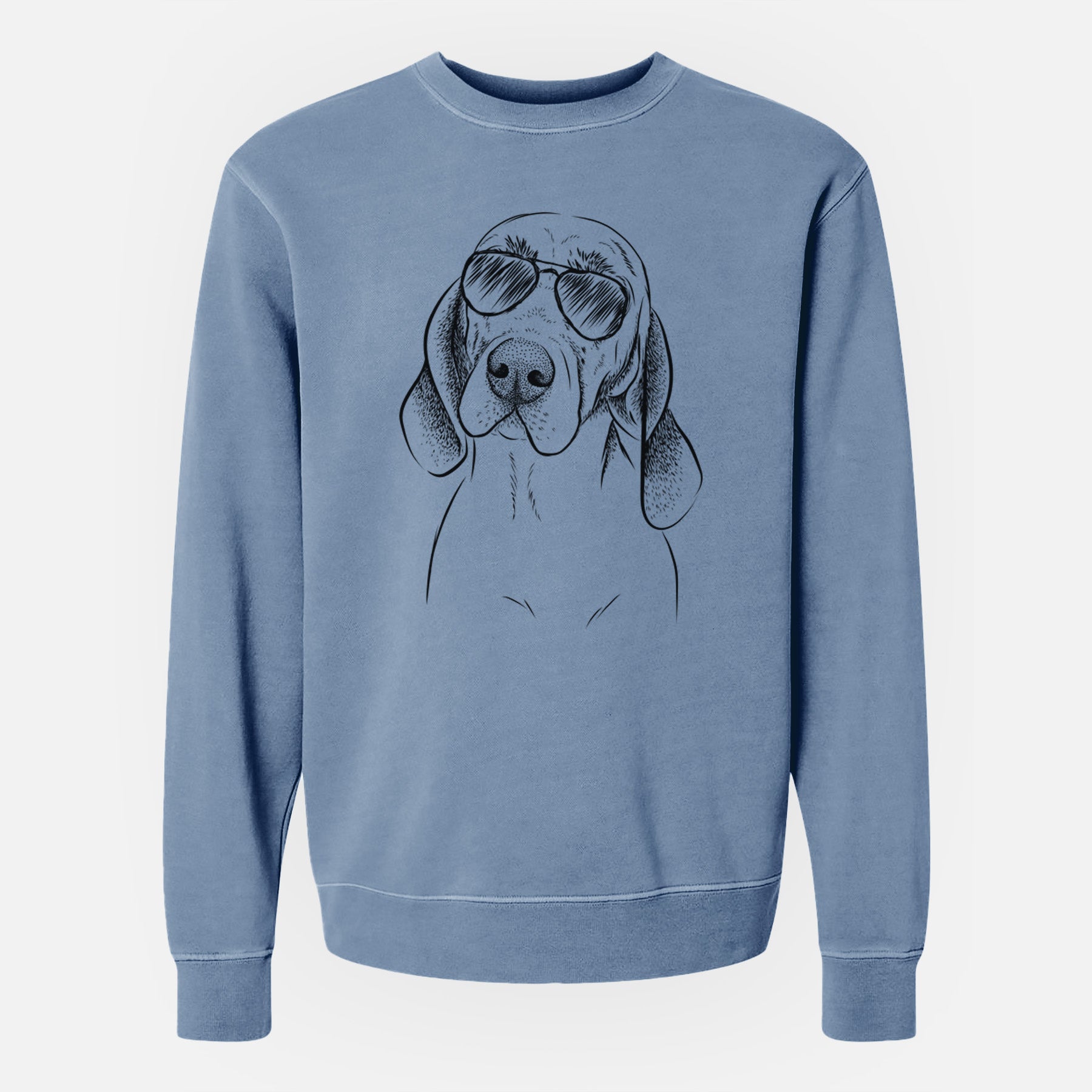 Aviator Norman the Plott Hound - Unisex Pigment Dyed Crew Sweatshirt