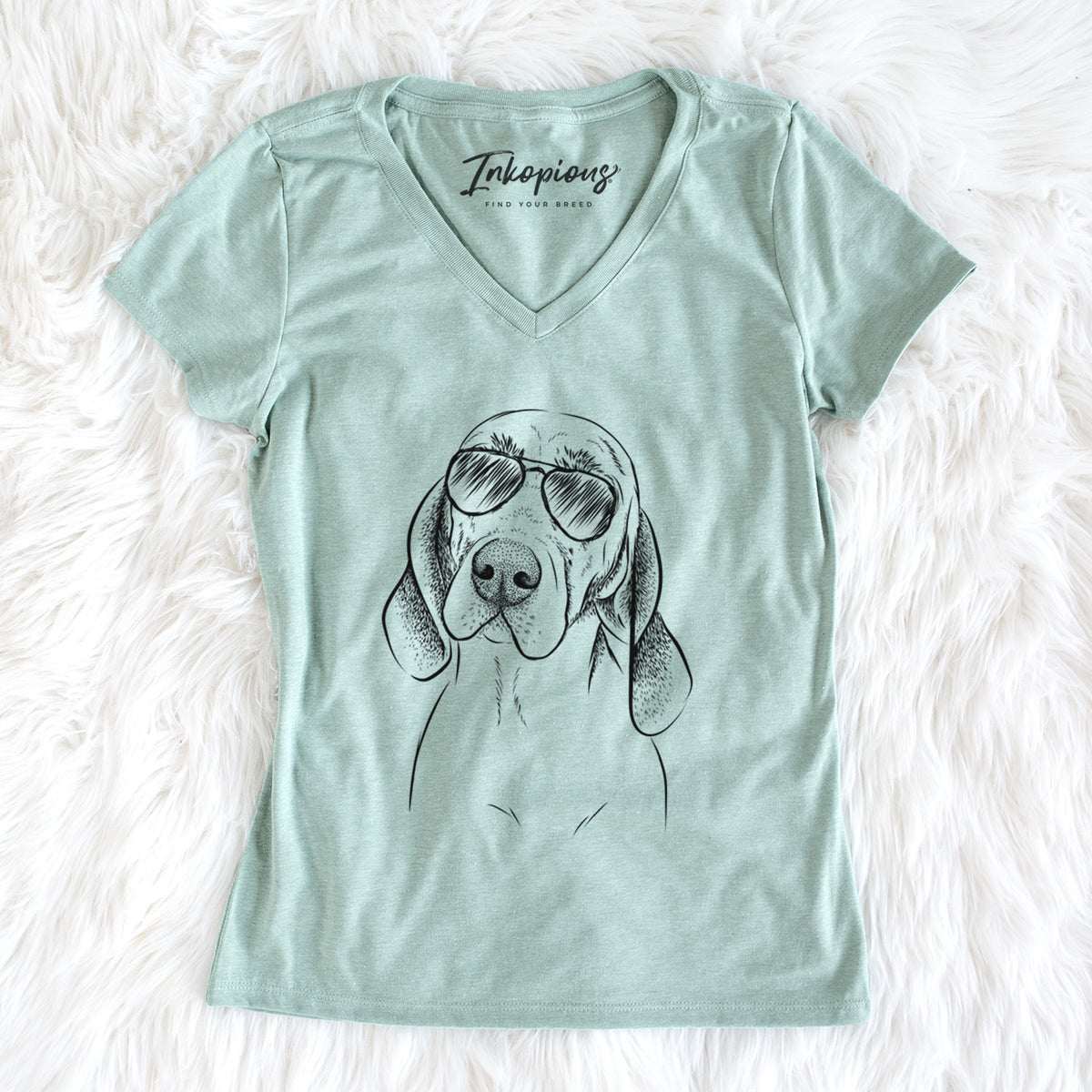 Aviator Norman the Plott Hound - Women's V-neck Shirt