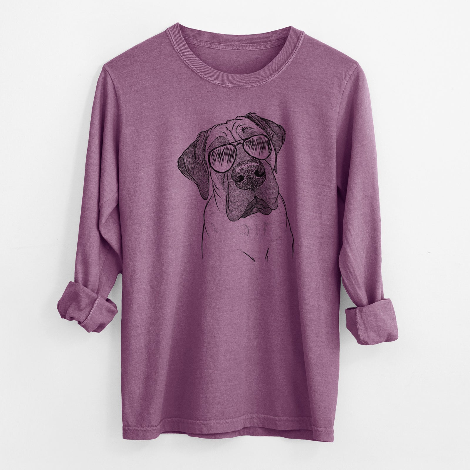 Aviator Nutterbutter the English Mastiff - Men's Heavyweight 100% Cotton Long Sleeve
