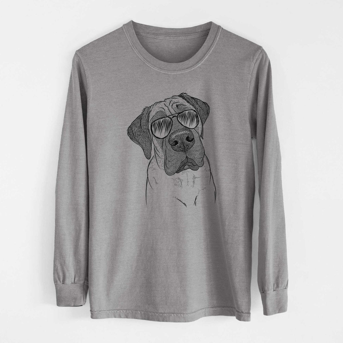Aviator Nutterbutter the English Mastiff - Men's Heavyweight 100% Cotton Long Sleeve
