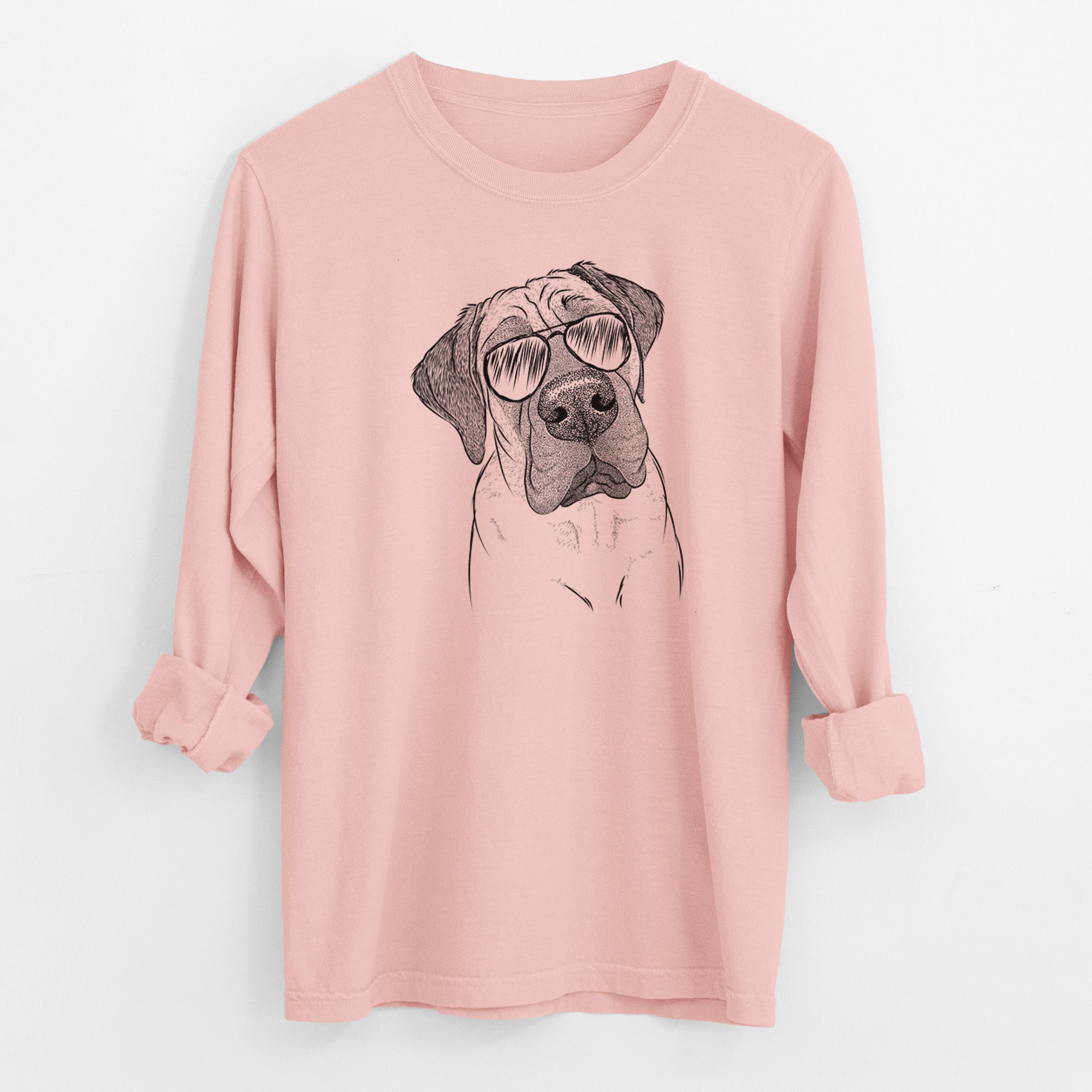 Aviator Nutterbutter the English Mastiff - Men's Heavyweight 100% Cotton Long Sleeve