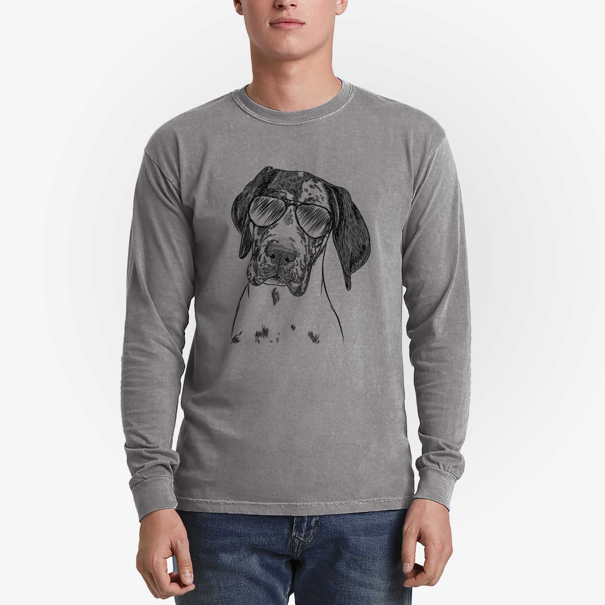 Aviator Nyx the Great Dane - Men's Heavyweight 100% Cotton Long Sleeve