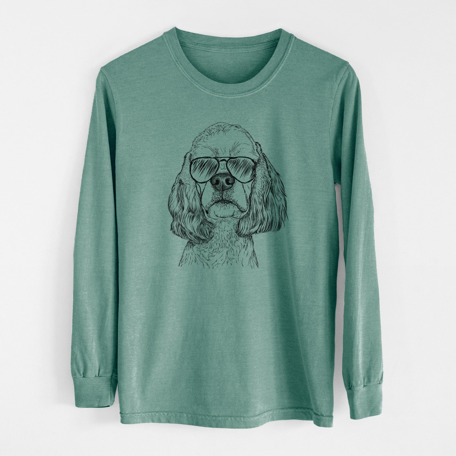 Aviator Oakley the American Cocker Spaniel - Men's Heavyweight 100% Cotton Long Sleeve