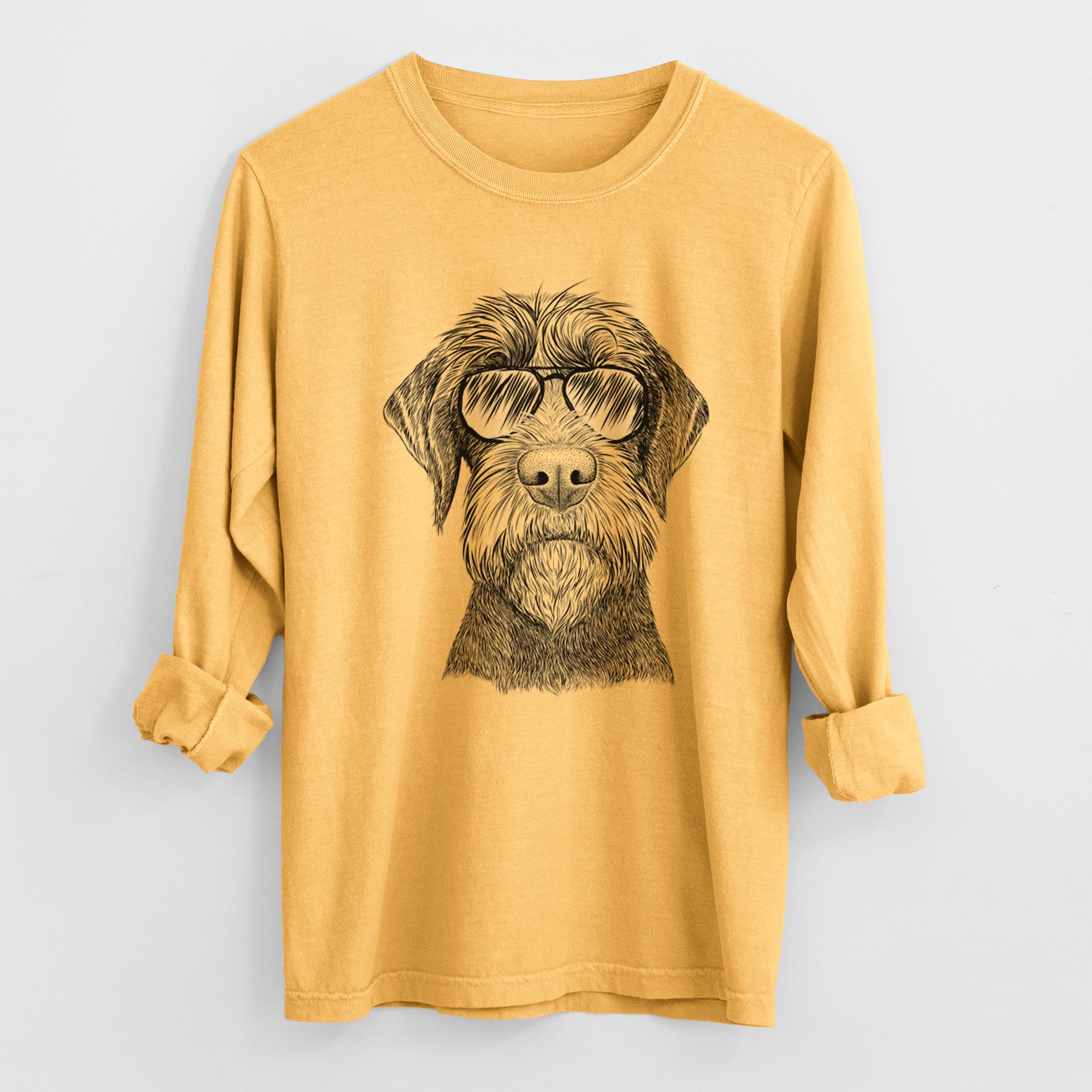 Aviator Oakley the Pudelpointer - Men's Heavyweight 100% Cotton Long Sleeve