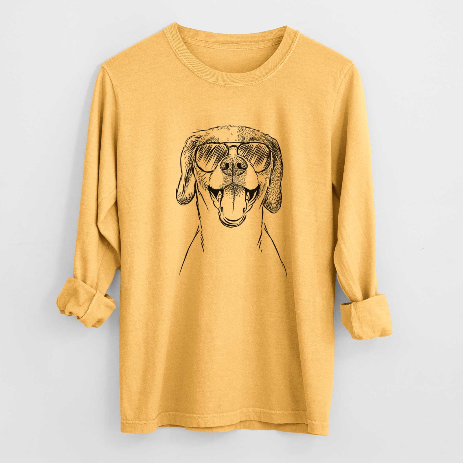 Aviator Obi the Beagle Mix - Men's Heavyweight 100% Cotton Long Sleeve