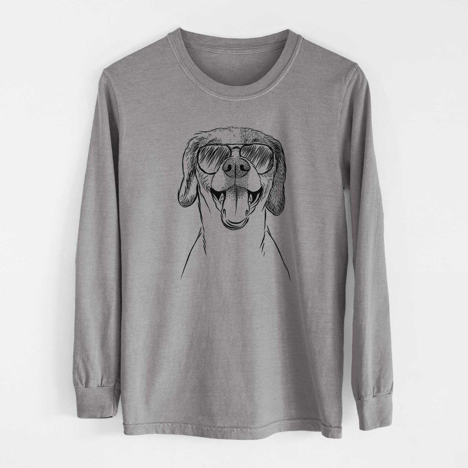 Aviator Obi the Beagle Mix - Men's Heavyweight 100% Cotton Long Sleeve