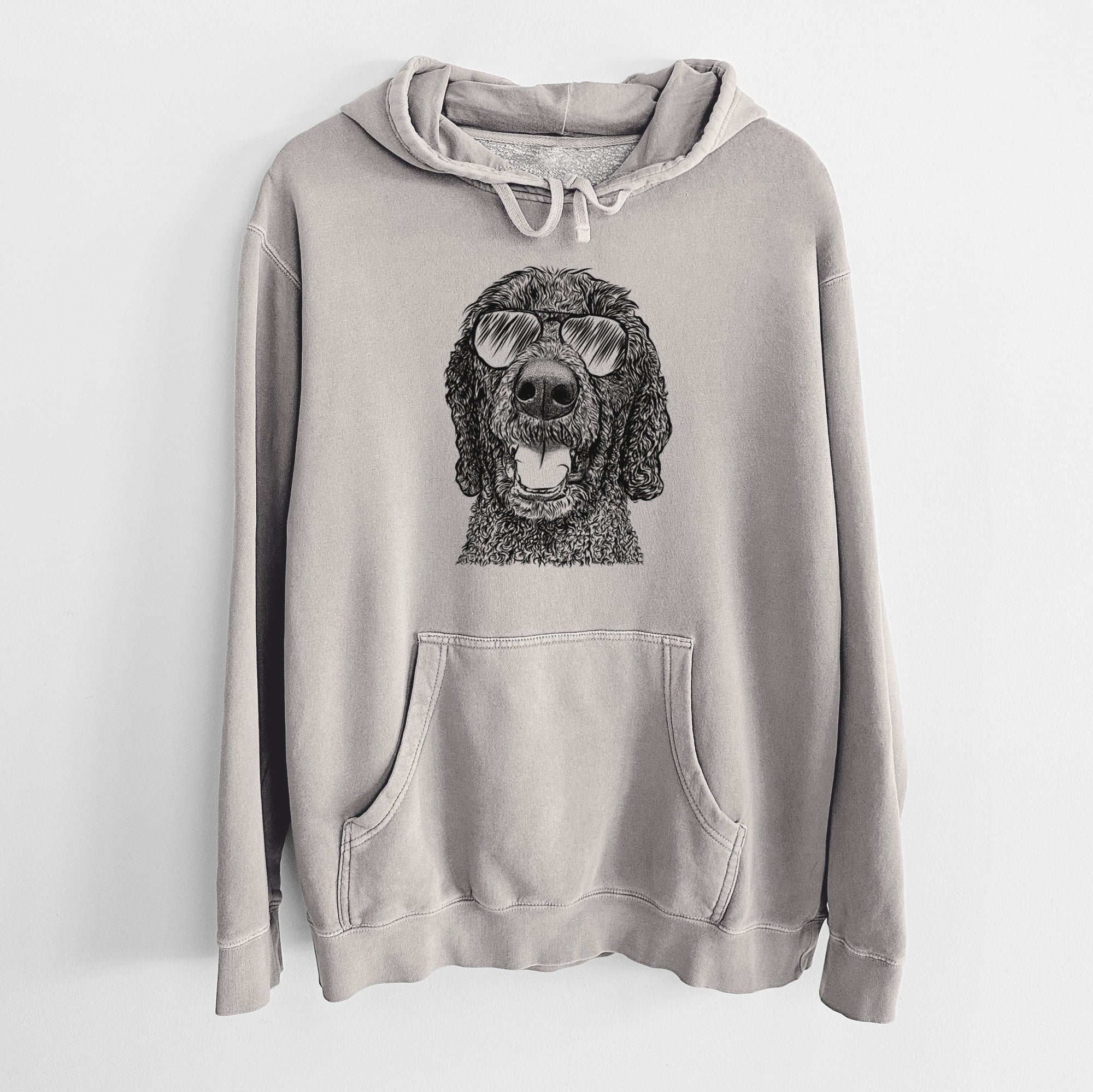Aviator Obi James the Goldendoodle - Unisex Pigment Dyed Hoodie