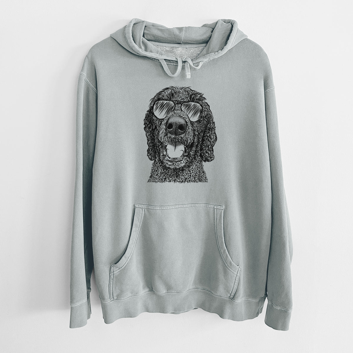 Aviator Obi James the Goldendoodle - Unisex Pigment Dyed Hoodie