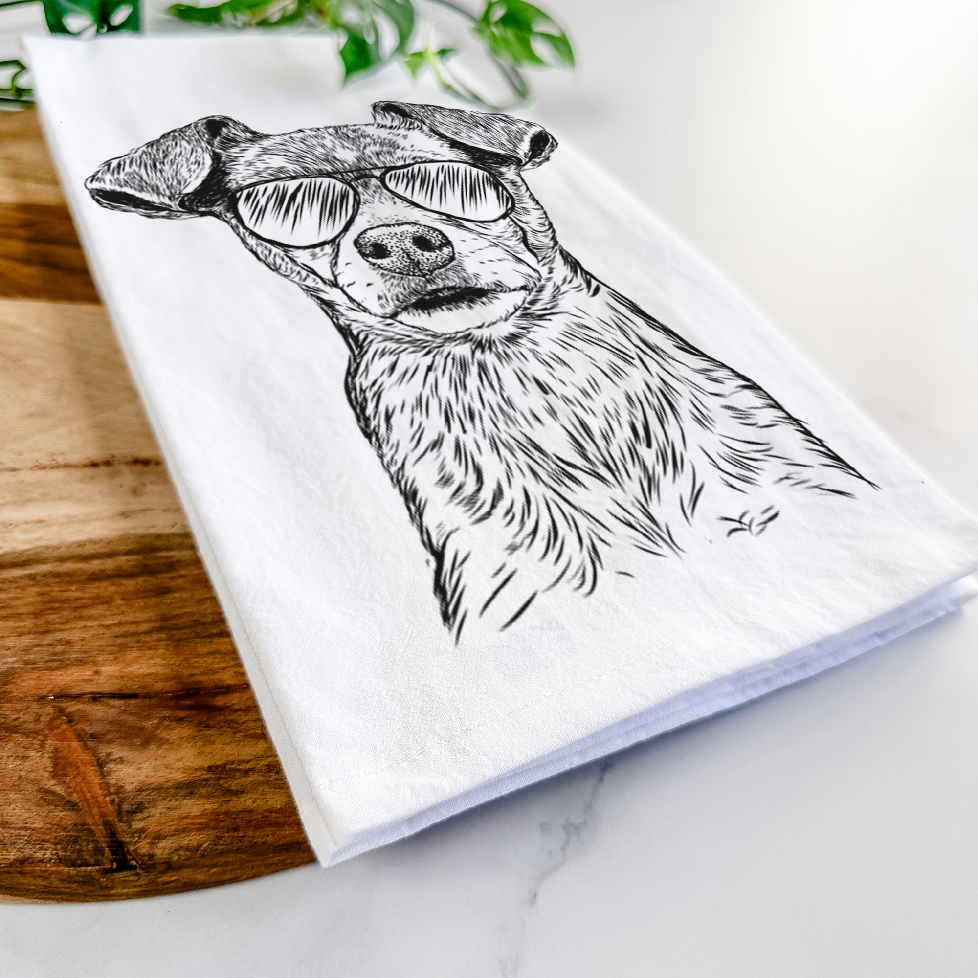 Olive the Mixed Breed Tea Towel