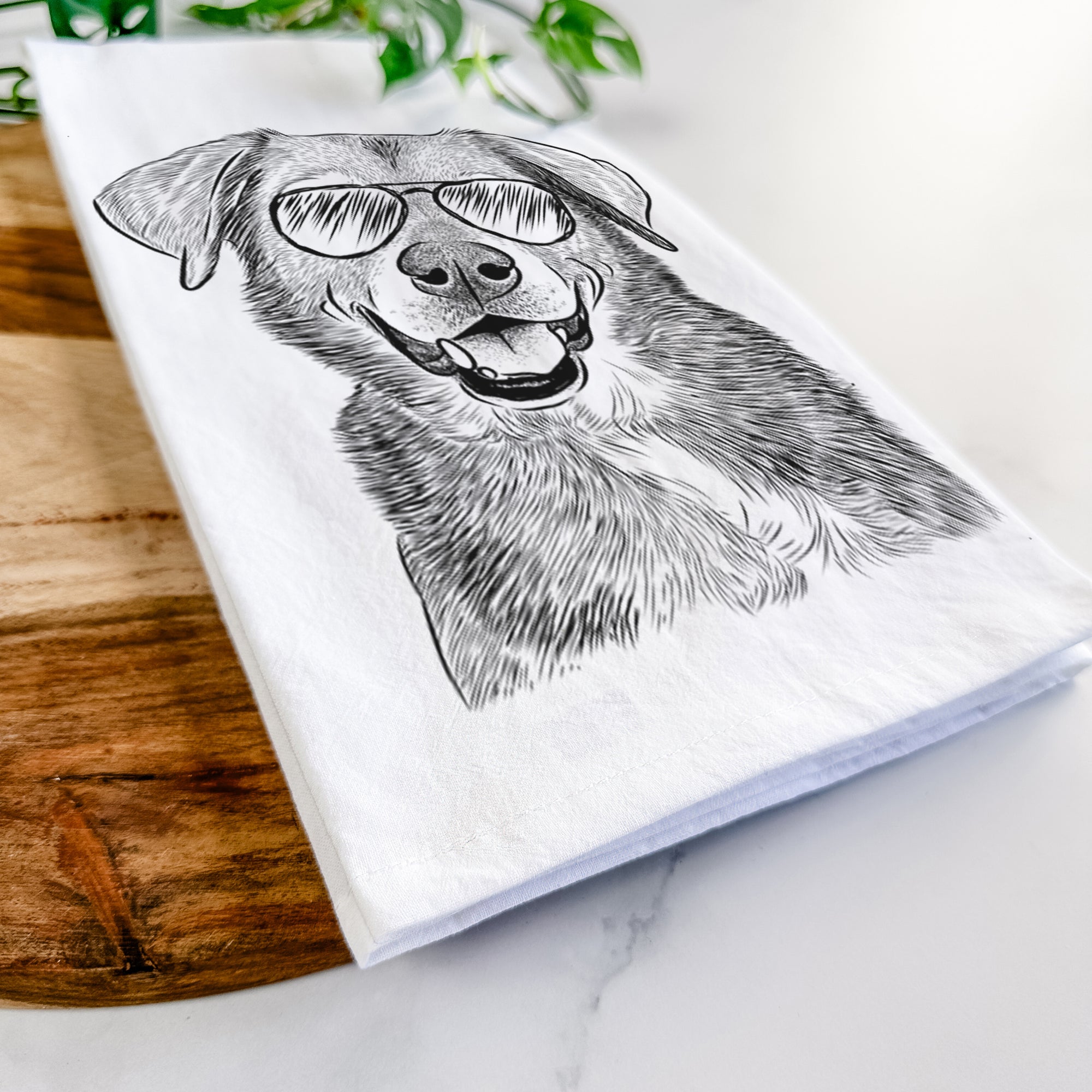 Oliver the Mixed Breed Tea Towel