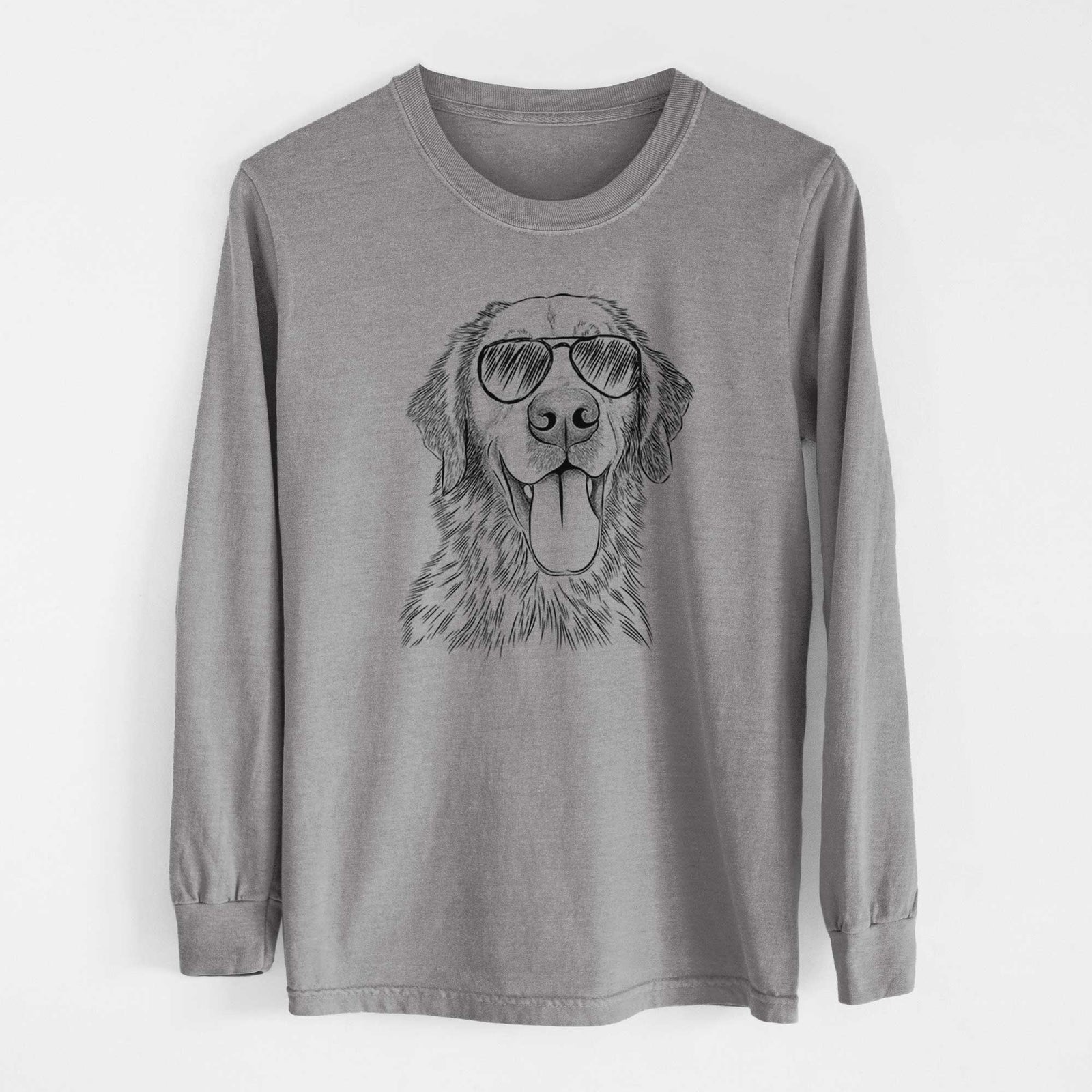 Aviator Oliver Tredup the Golden Retriever - Men's Heavyweight 100% Cotton Long Sleeve