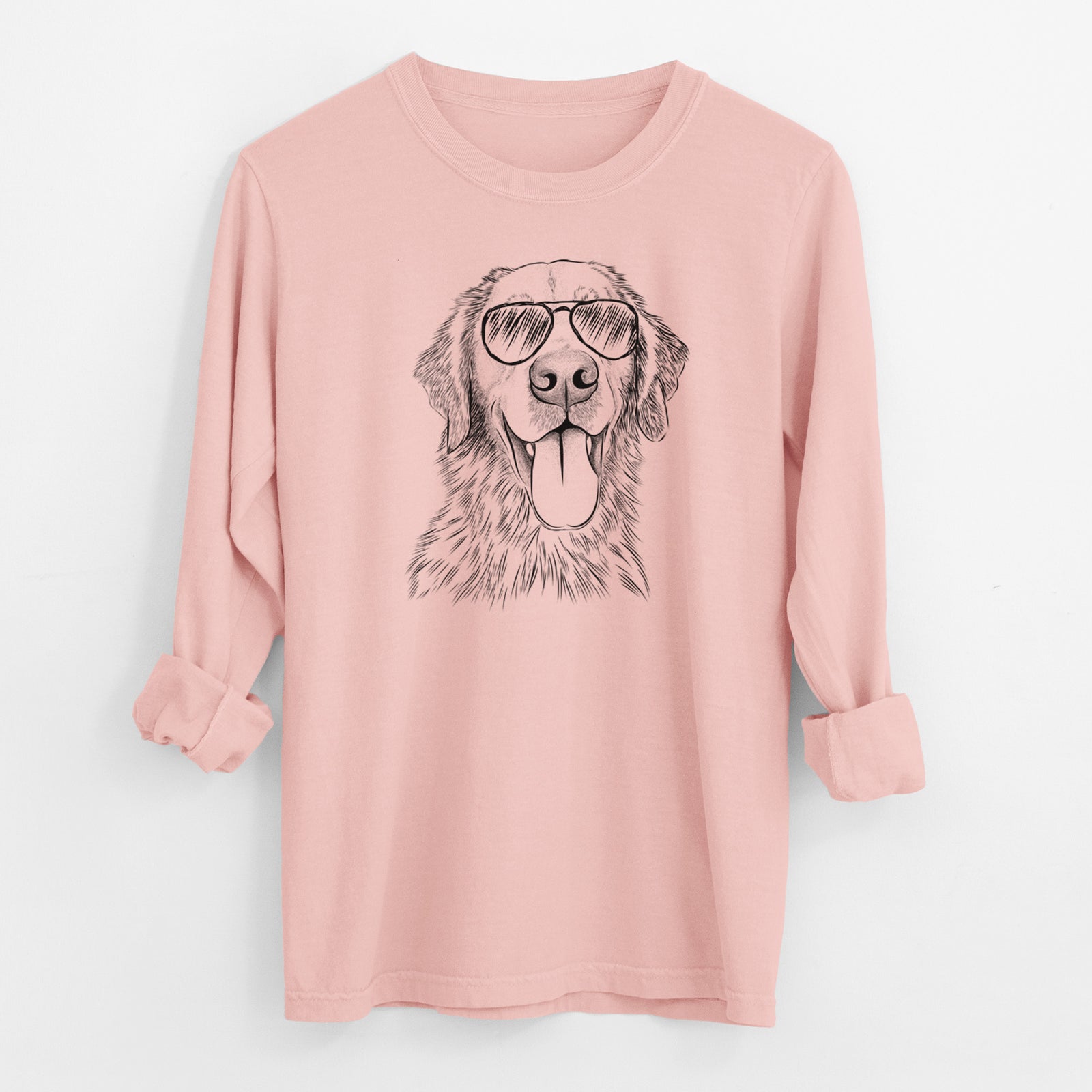 Aviator Oliver Tredup the Golden Retriever - Men's Heavyweight 100% Cotton Long Sleeve